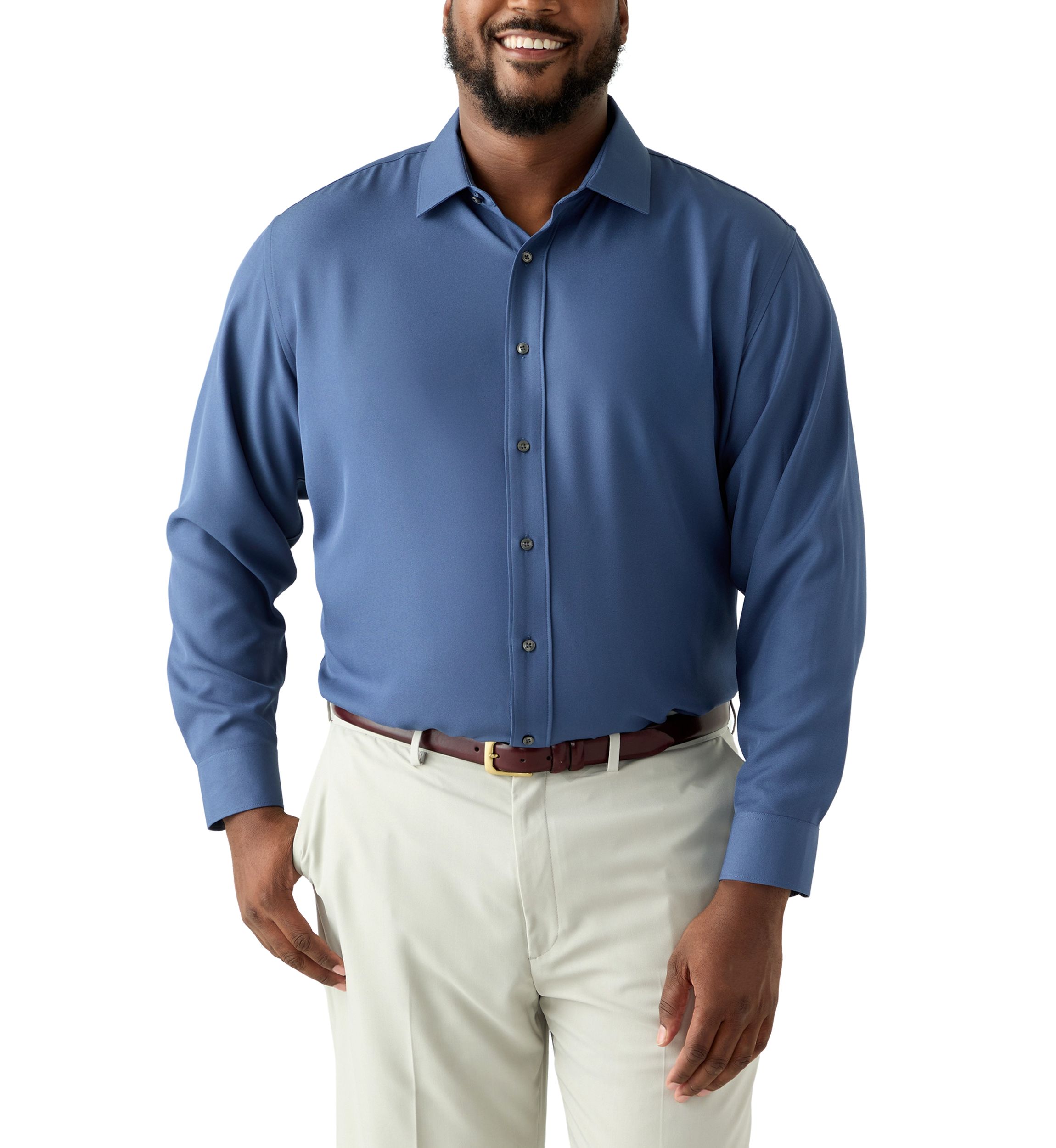 Tall Twill Solid Performance Dress Shirt 