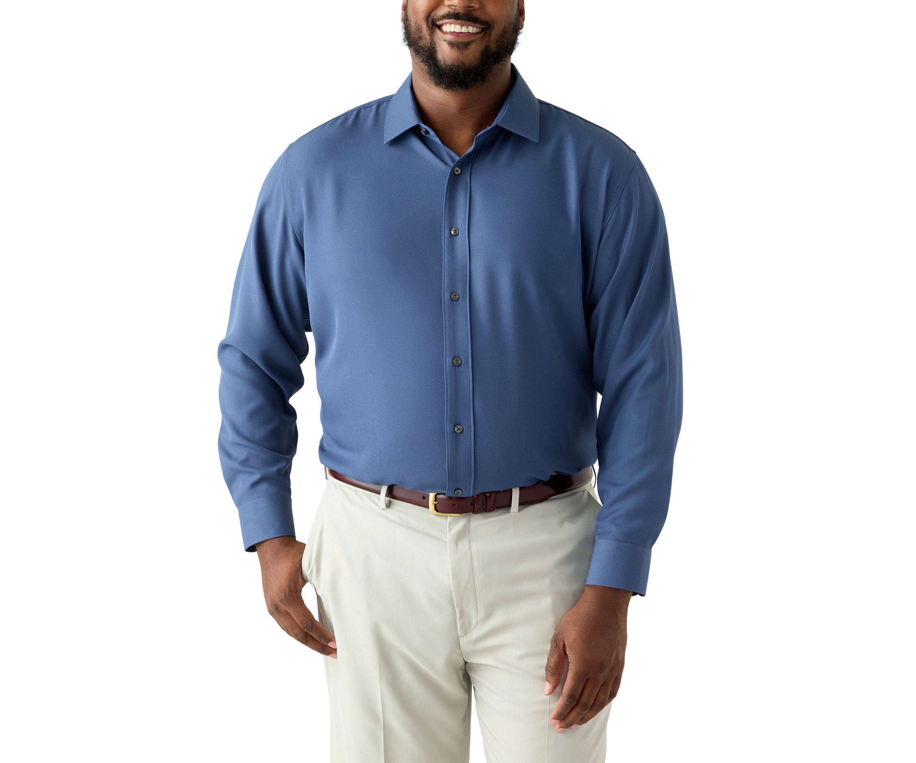 Tall Twill Solid Performance Dress Shirt 