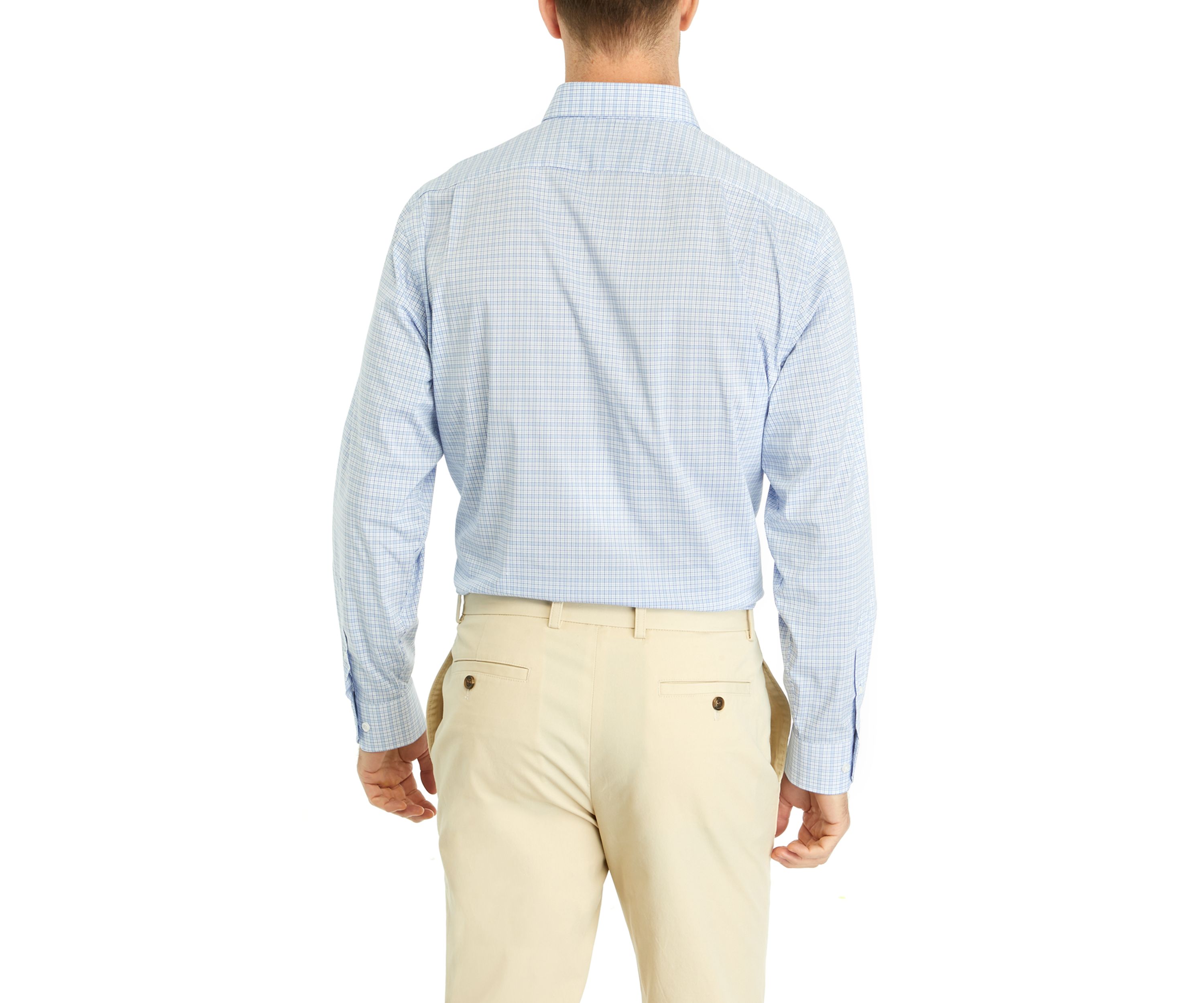 Blue Check Plaid Printed Button Down Shirt