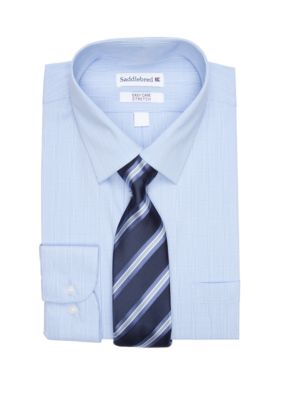 Chemise Habillée Nautica Garçon - Bleu Manches Longues + Cravate - Taille 20 - NEUF Avec étiquettes