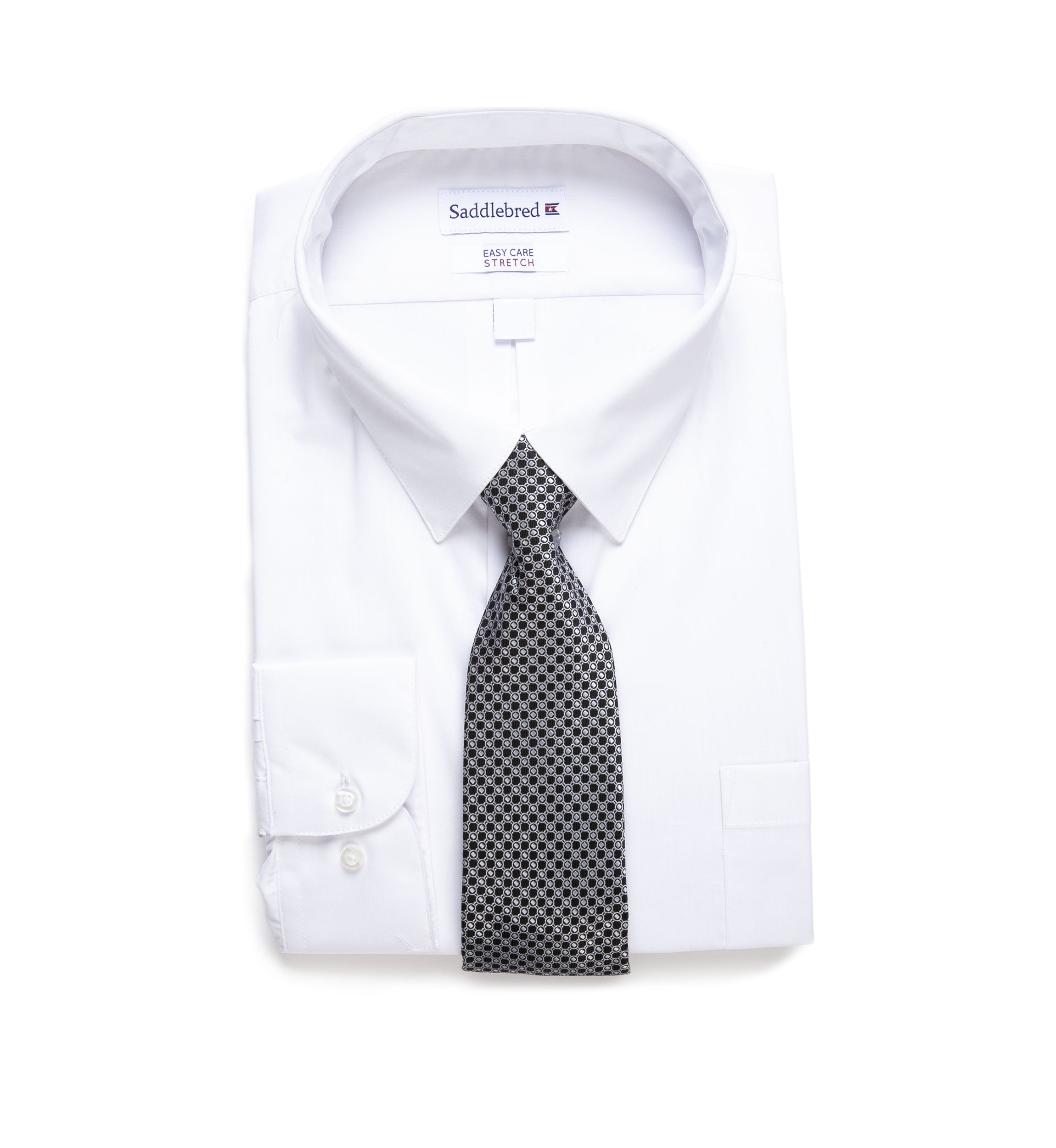 Big & Tall Allover Stretch Dress Shirt and Tie