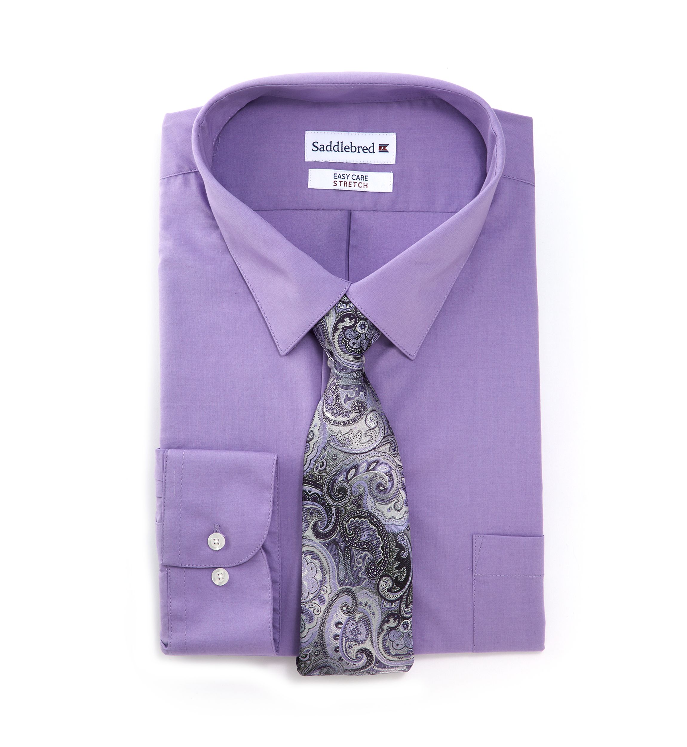 Big & Tall 2 Piece Button Down Shirt and Tie Set