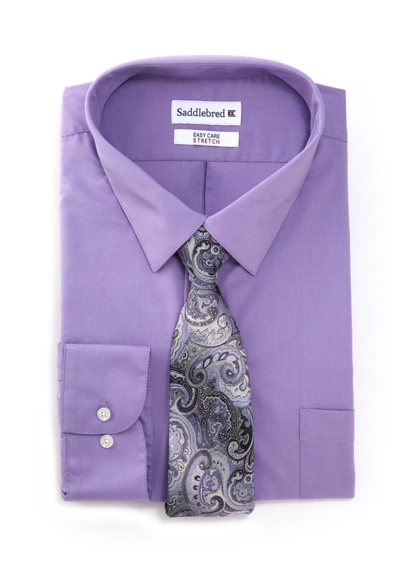 Big & Tall 2 Piece Button Down Shirt and Tie Set