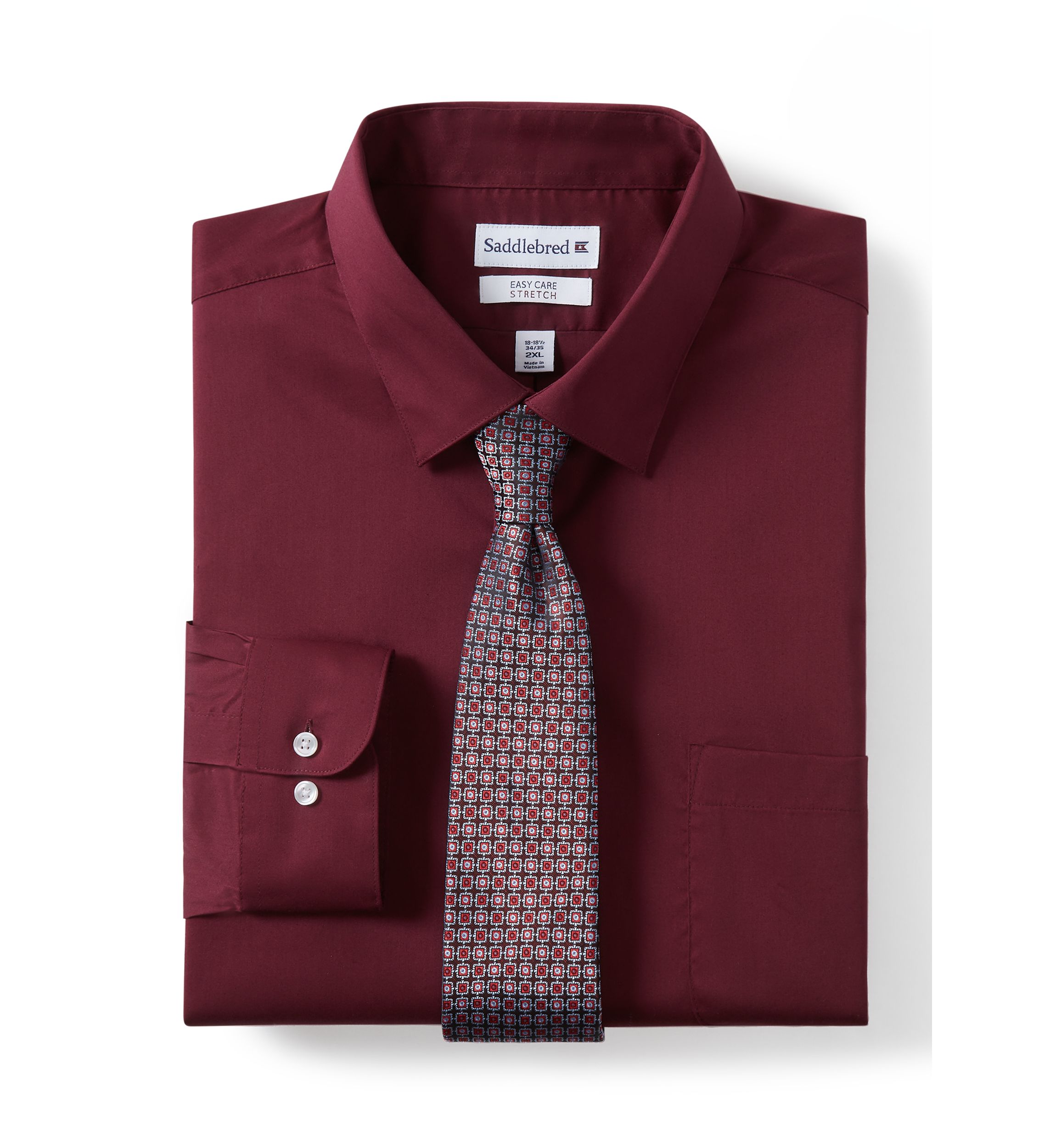 big and tall burgundy dress shirt Barry. Wang Burgundy Satin Mens Dress Shirts Long Sleeve Solid Formal main image 0