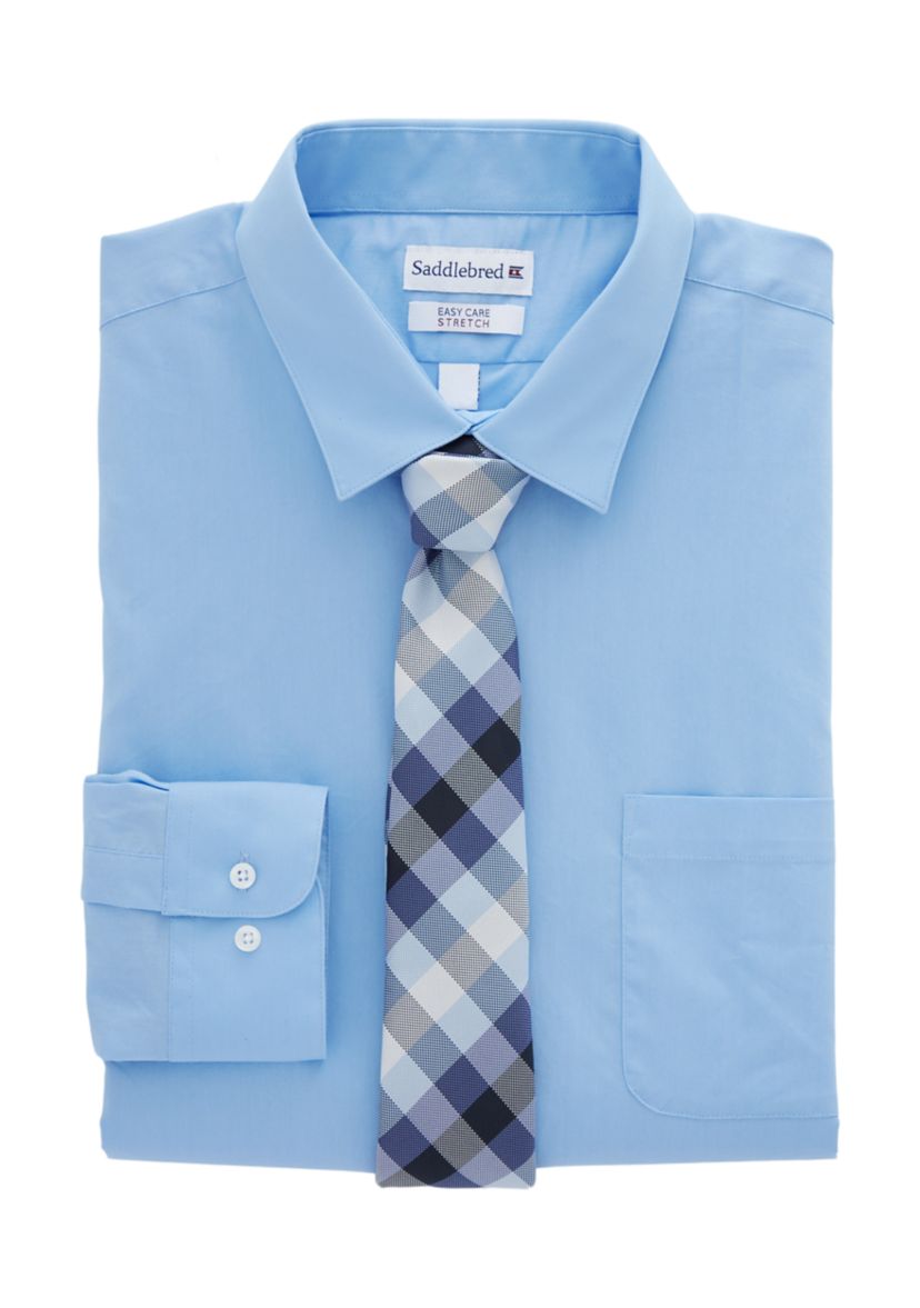 Mens Big Box Dress Shirt with Tie