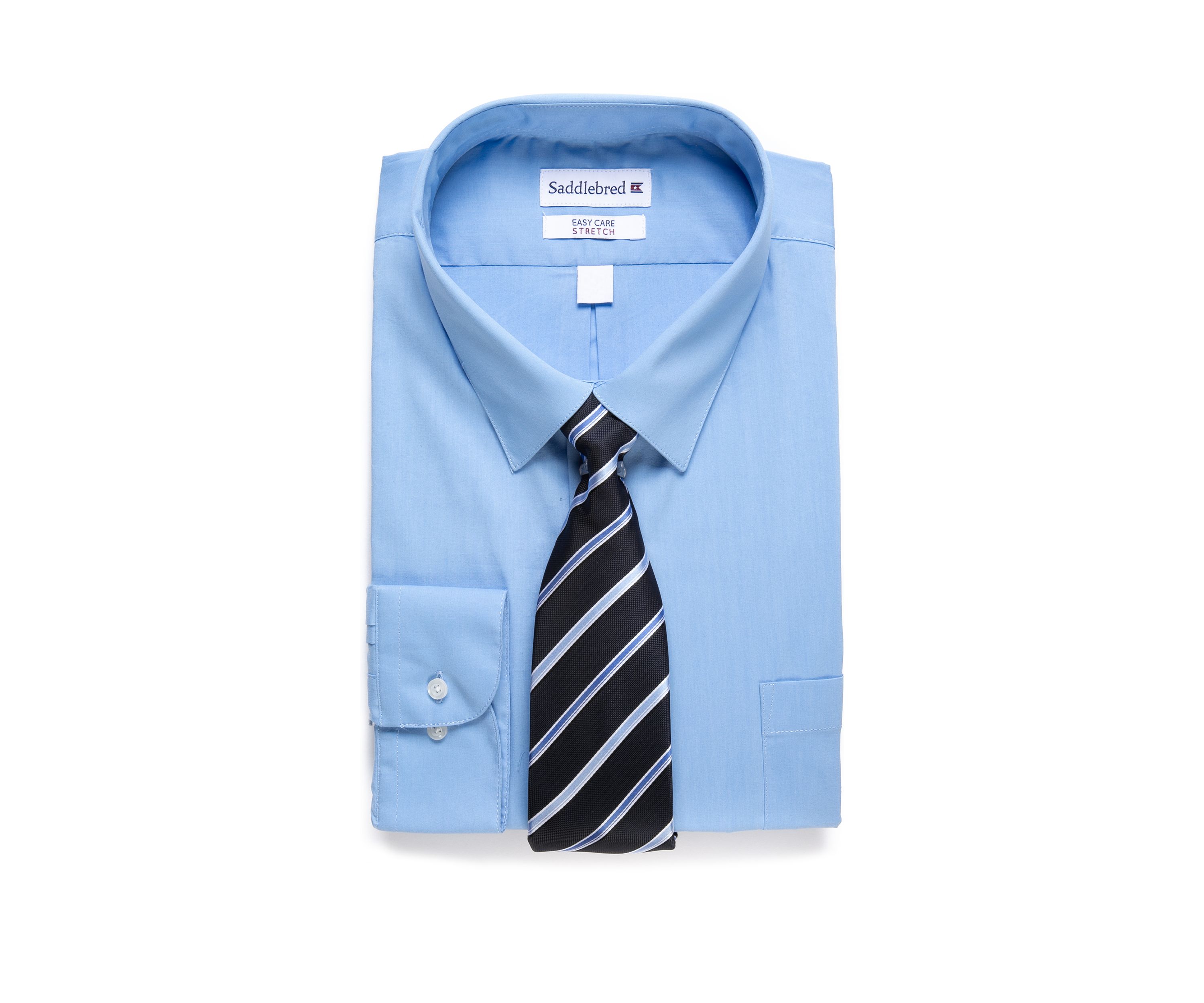Big & Tall Allover Stretch Dress Shirt and Tie