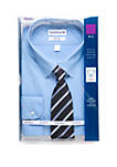 Big & Tall Allover Stretch Dress Shirt and Tie