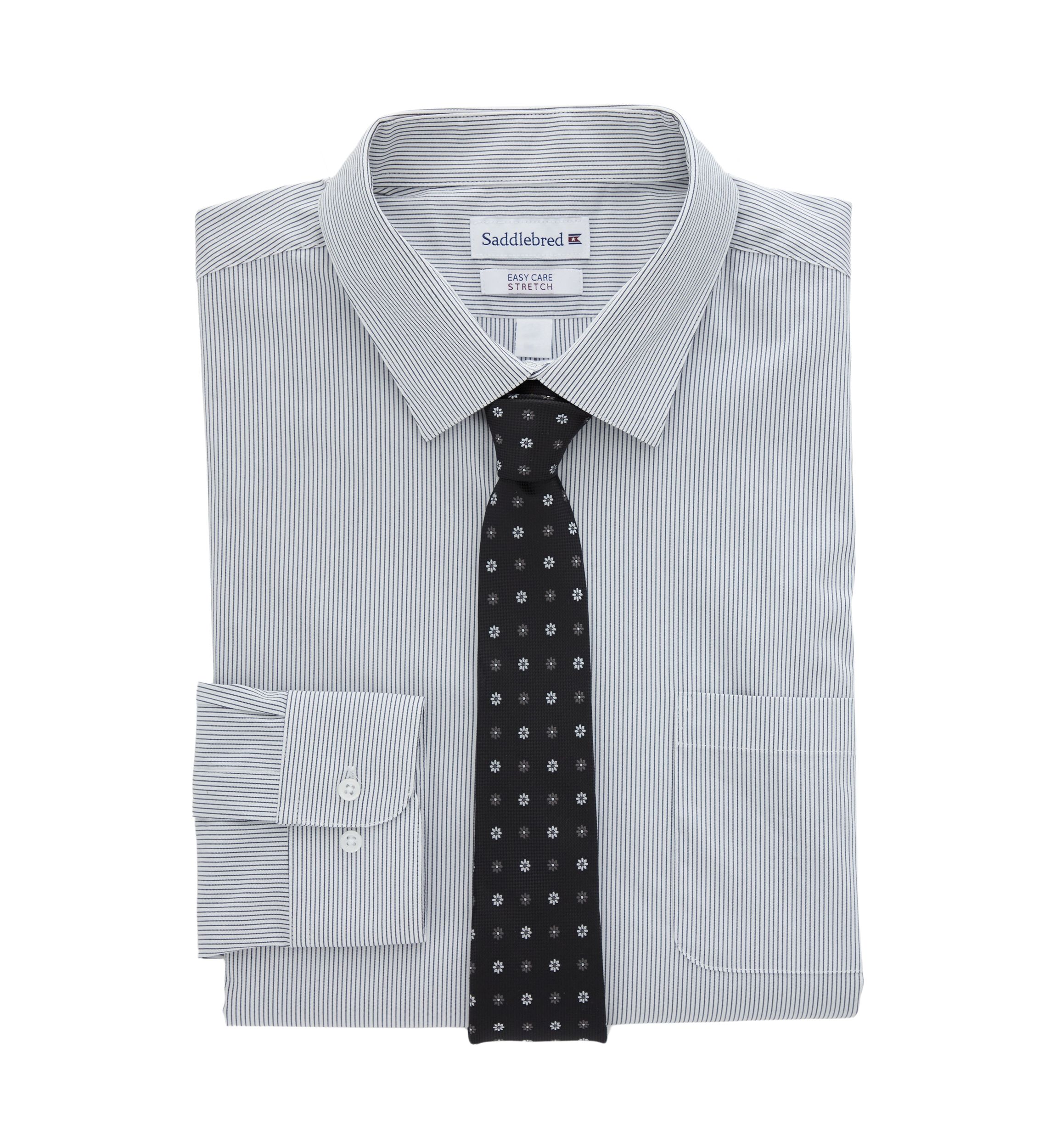 Mens Big Box Dress Shirt with Tie