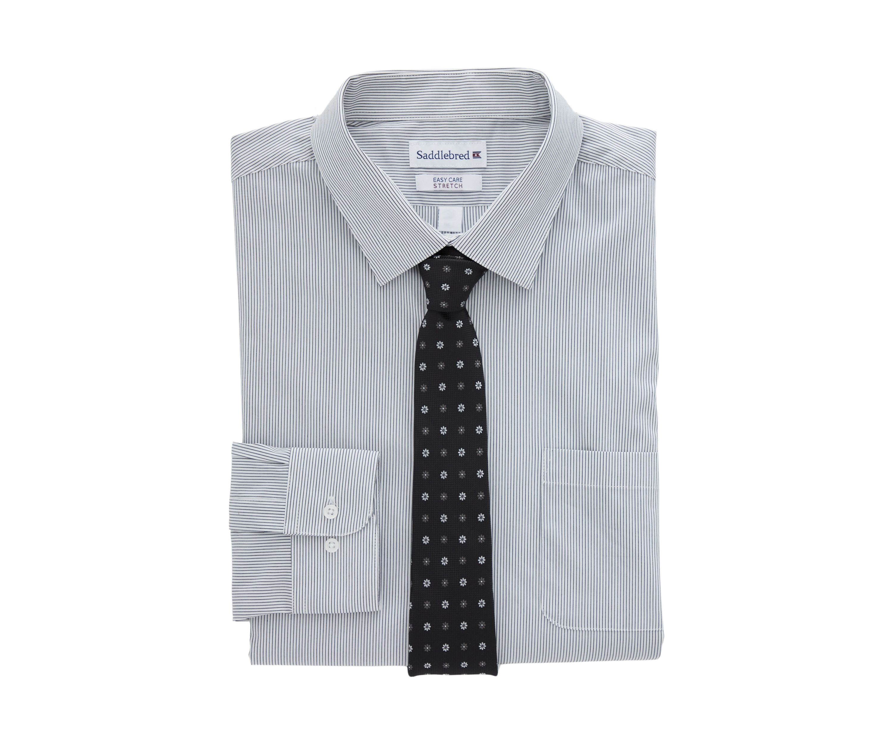 Mens Big Box Dress Shirt with Tie