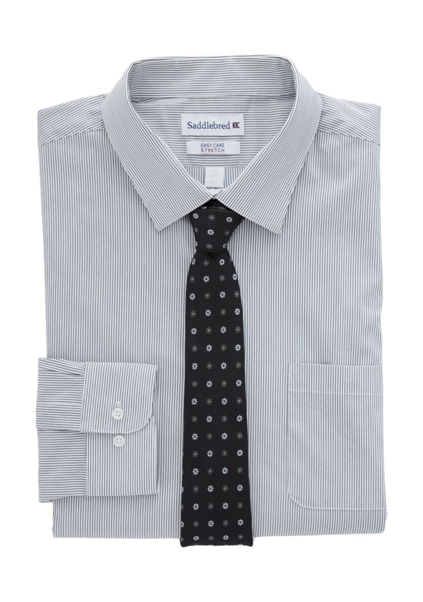 Mens Big Box Dress Shirt with Tie