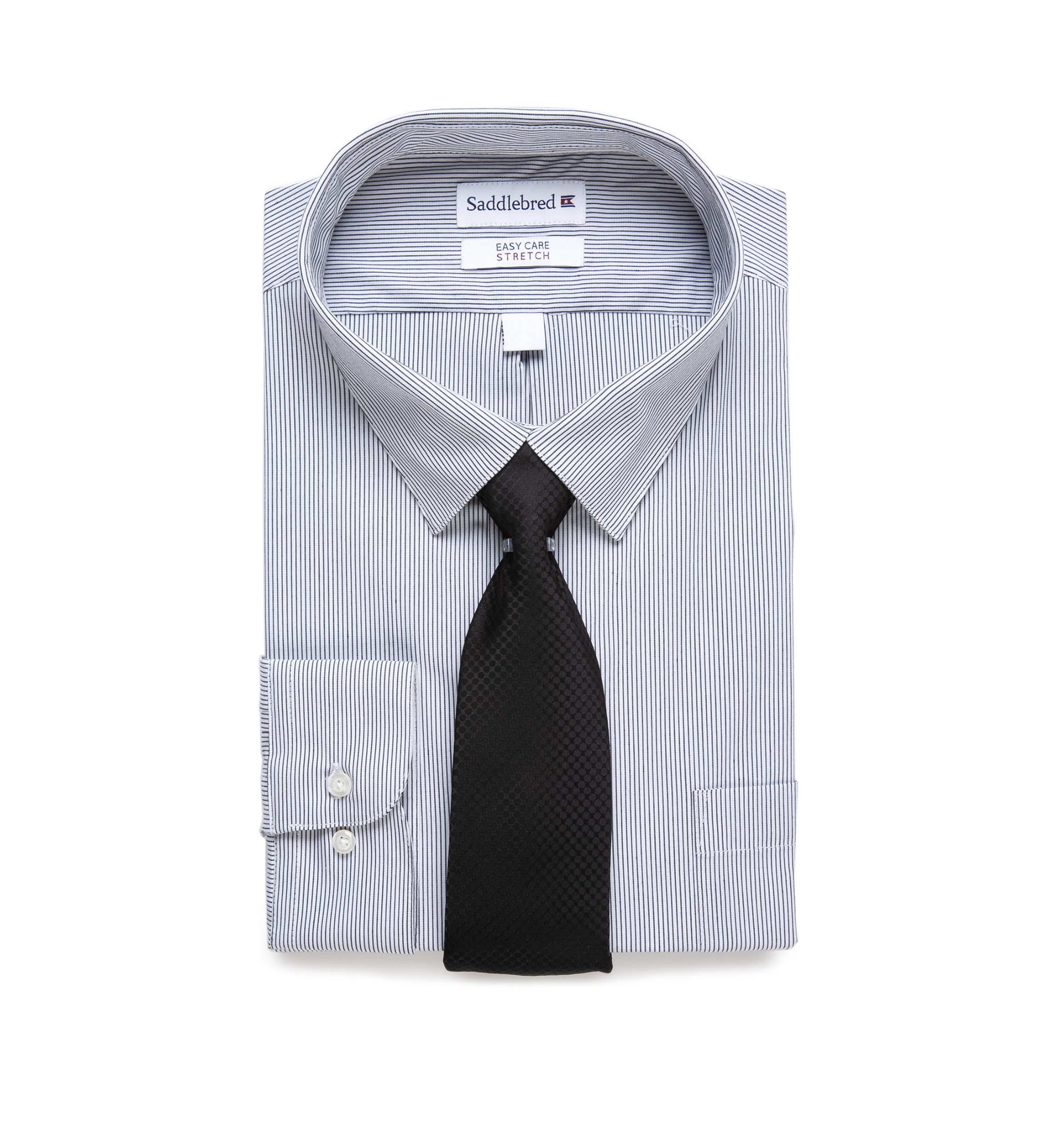 Big & Tall Allover Stretch Dress Shirt and Tie