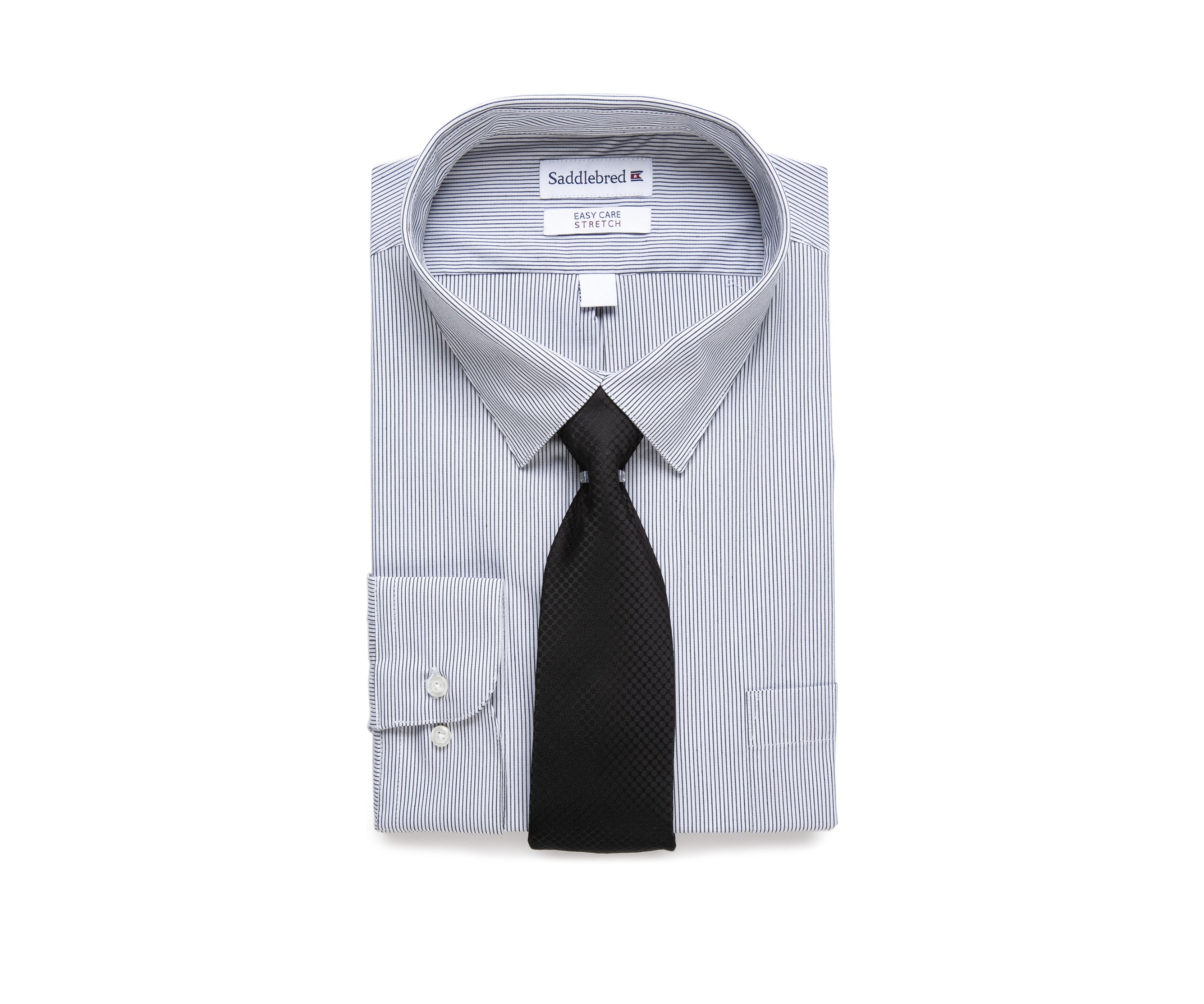 Big & Tall Allover Stretch Dress Shirt and Tie