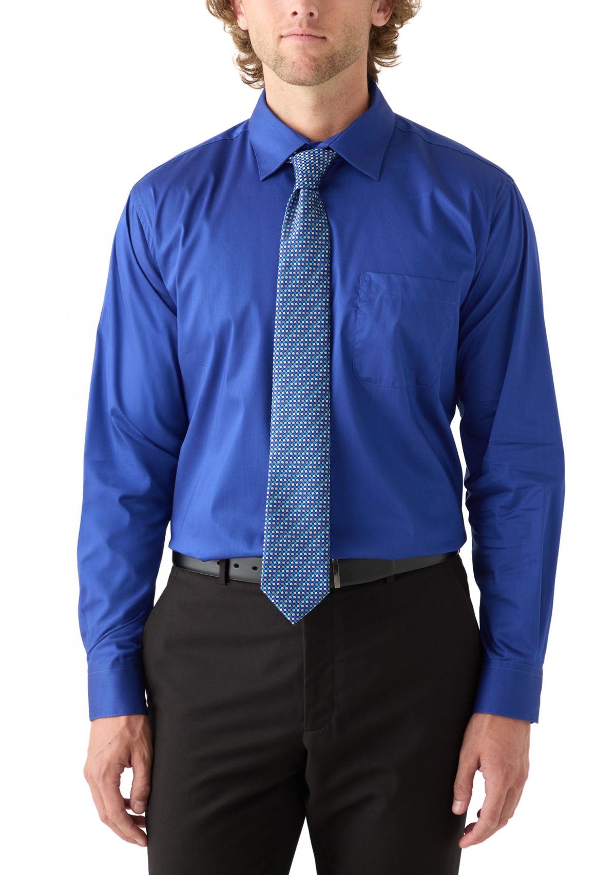 Mens Royal Blue Dress Shirt
