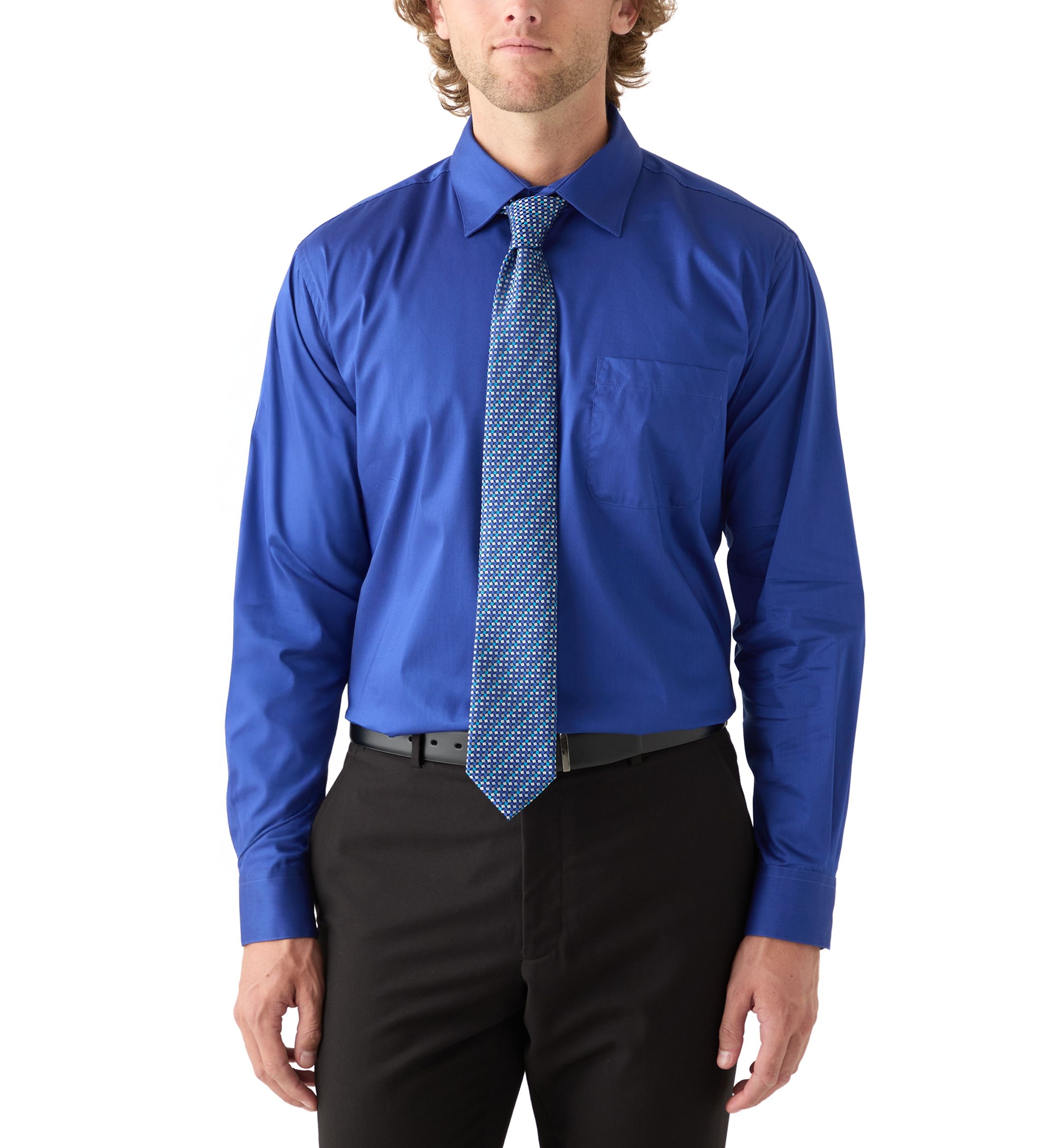 Mens Royal Blue Dress Shirt