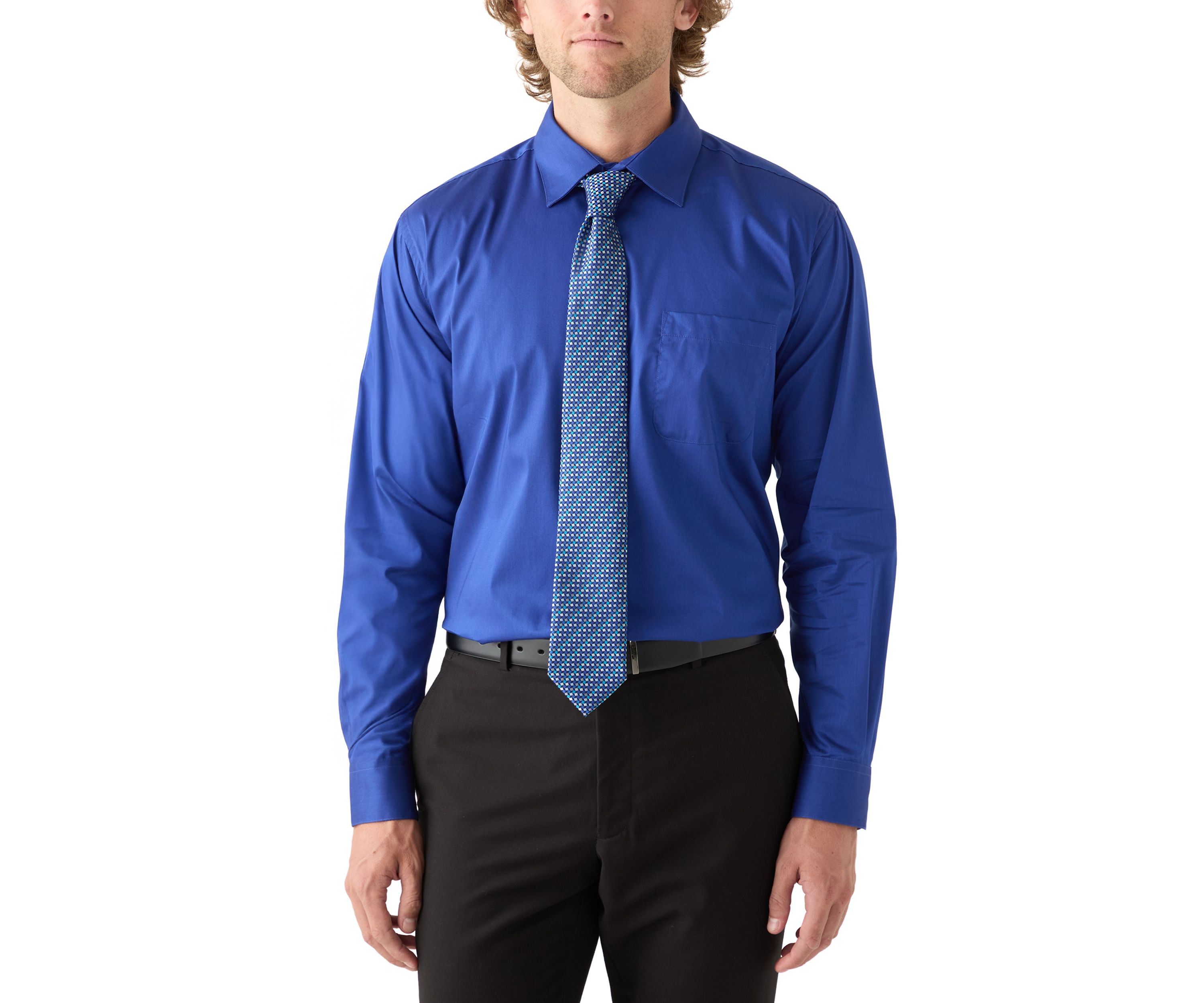 Mens Royal Blue Dress Shirt