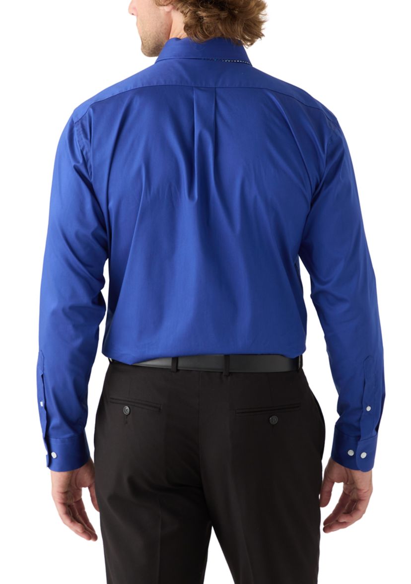 blue shirt dress men Brooklyn Brigade Dusty Stately Finally a solid business shirt thats truly easy care Ash & Erie Blue Twill