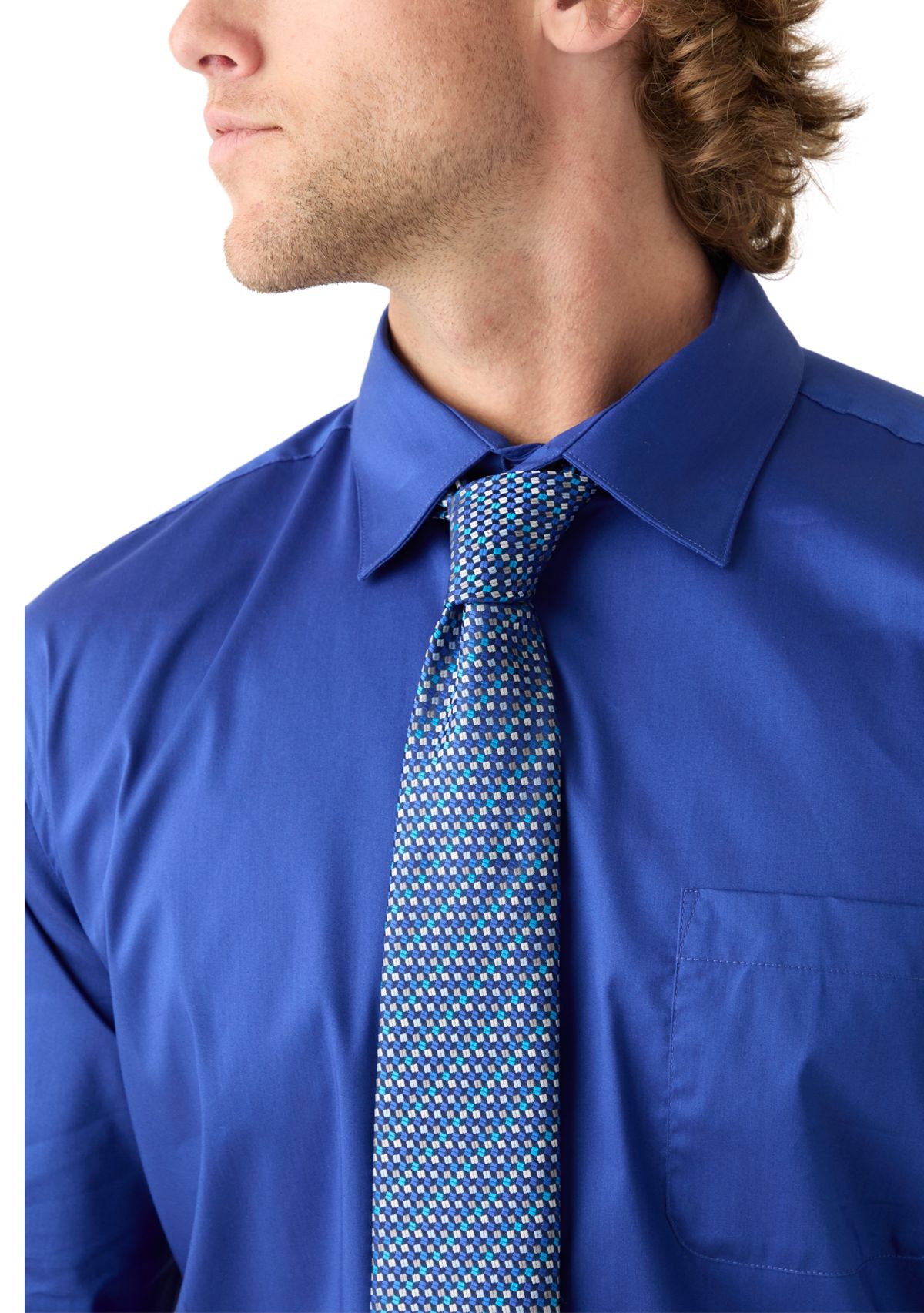 Mens Royal Blue Dress Shirt