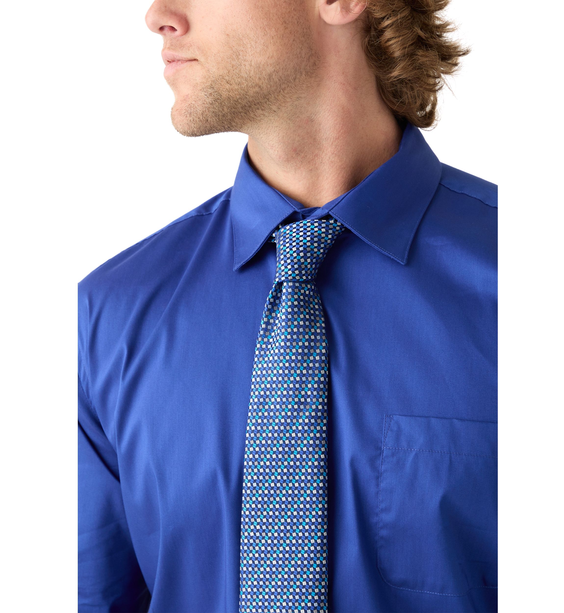 Mens Royal Blue Dress Shirt