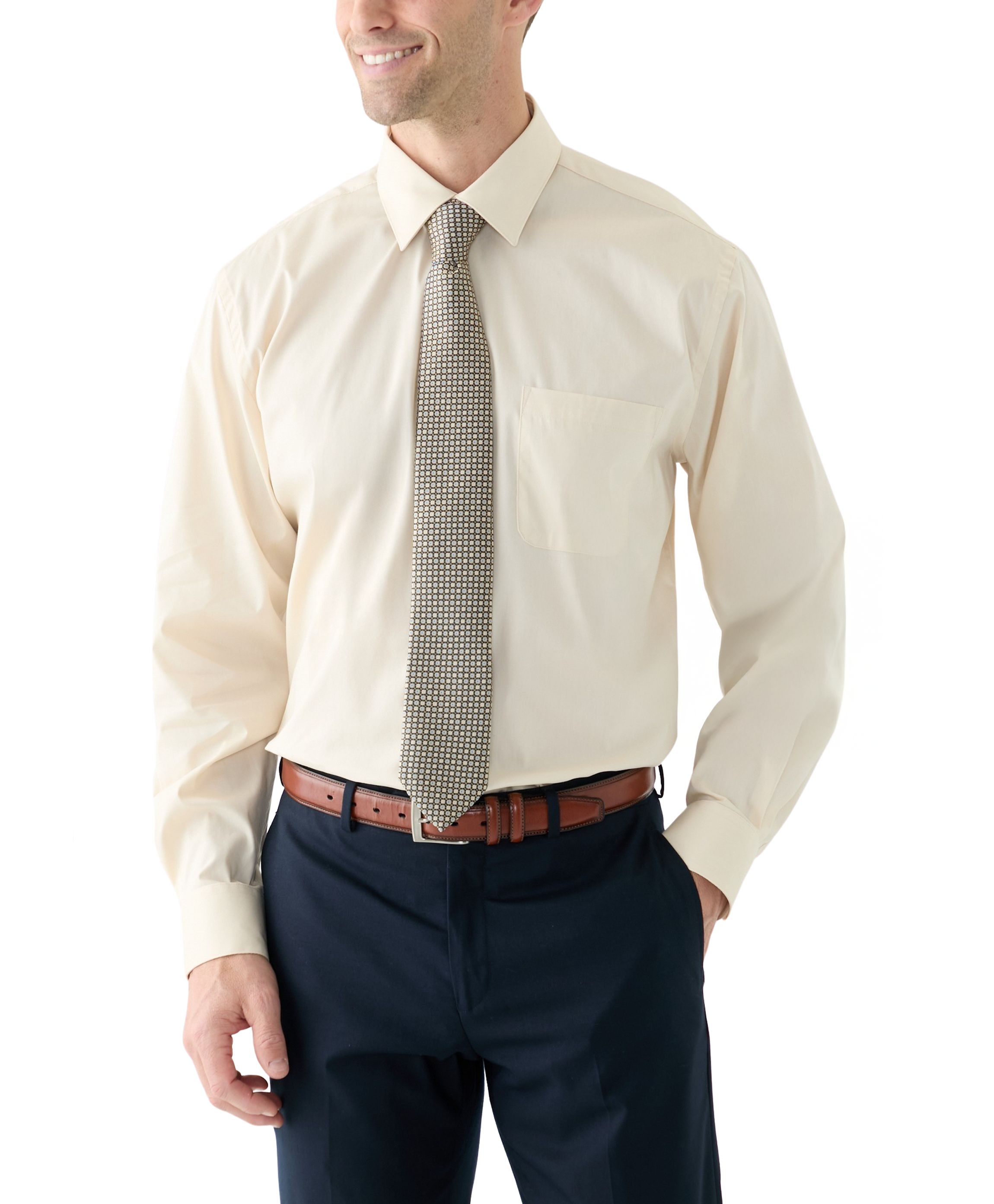 Woven Button Down Shirt and Tie Set