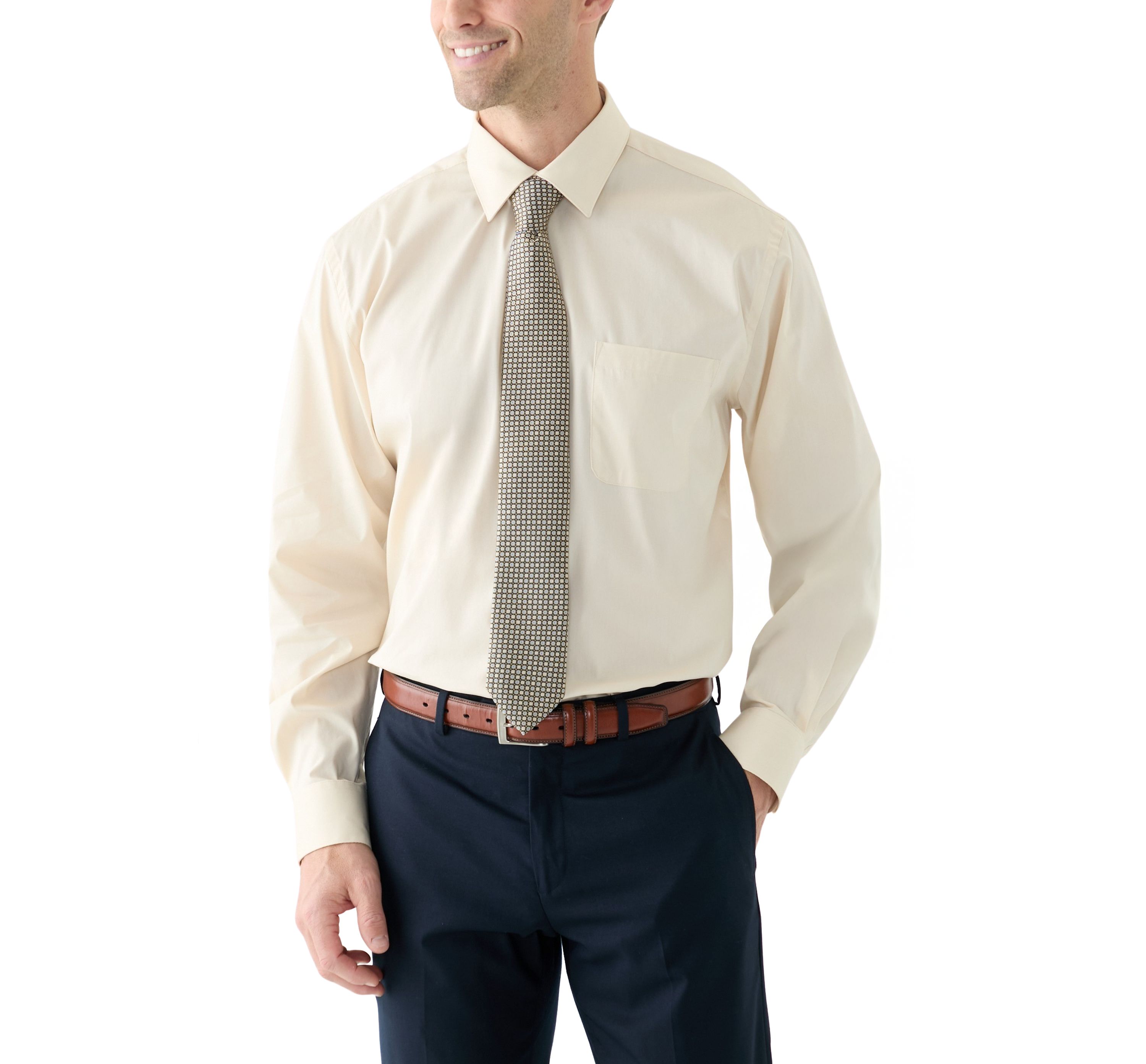 Woven Button Down Shirt and Tie Set