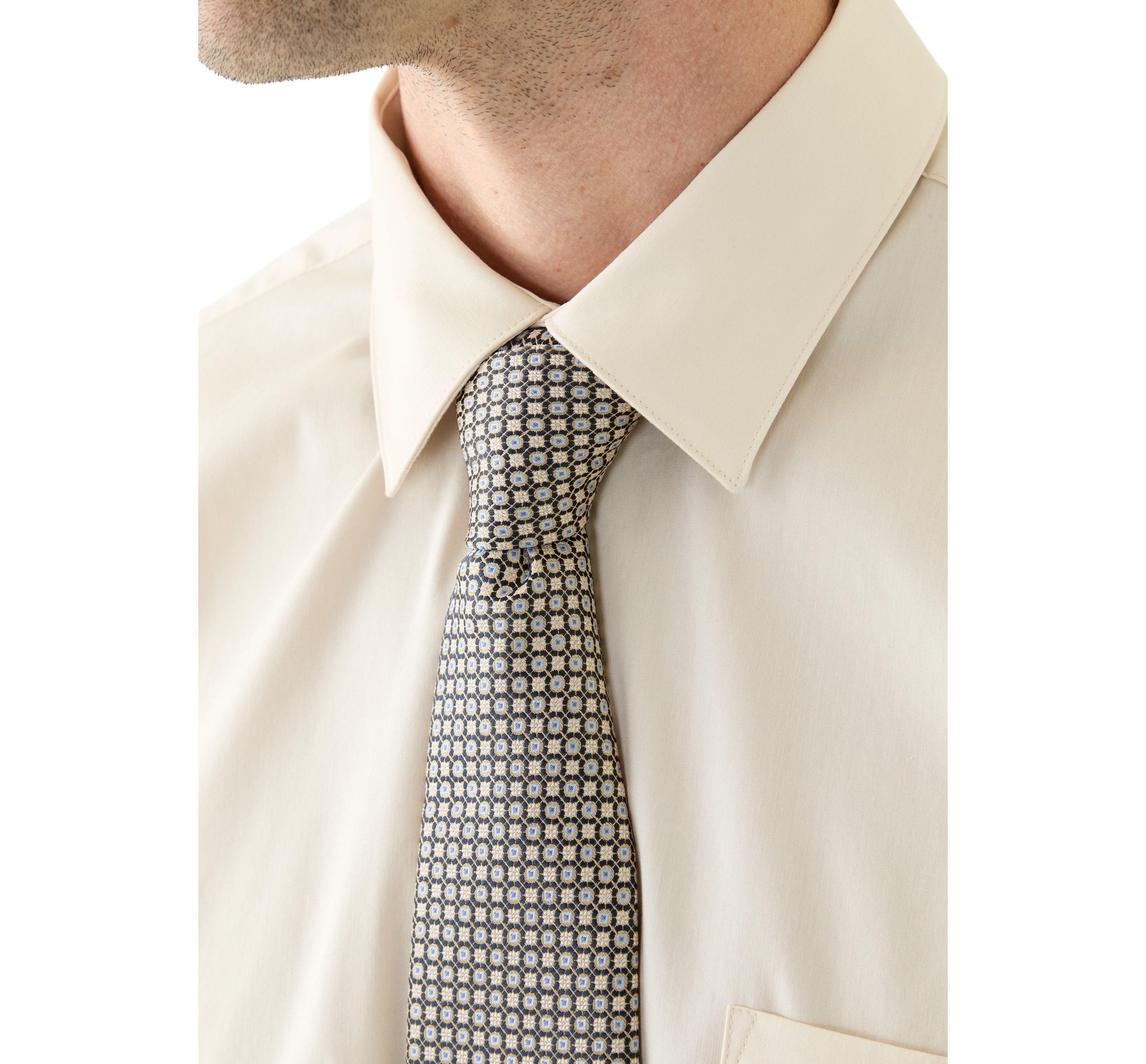 Woven Button Down Shirt and Tie Set