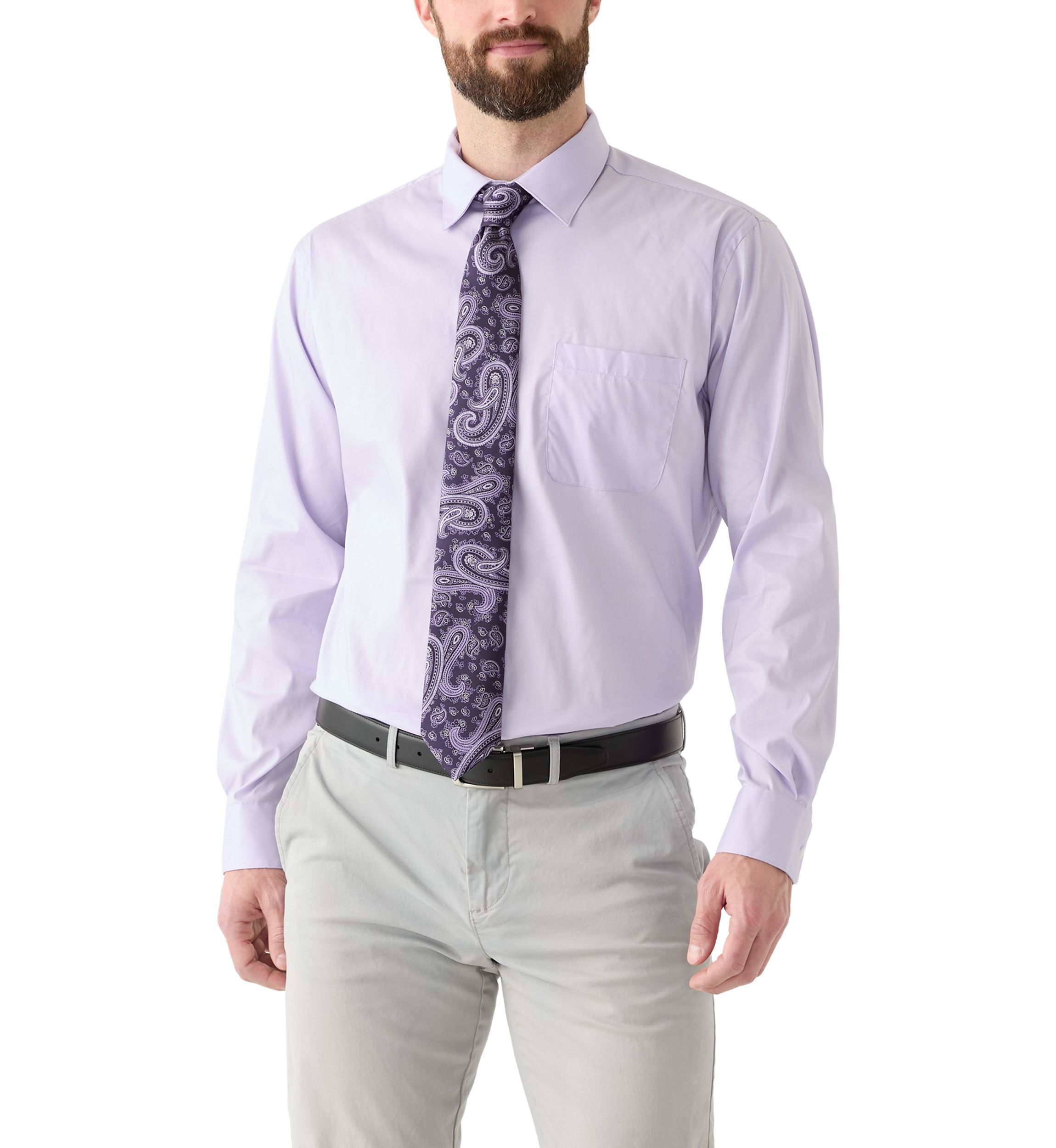 Printed Tie and Dress Shirt Set 
