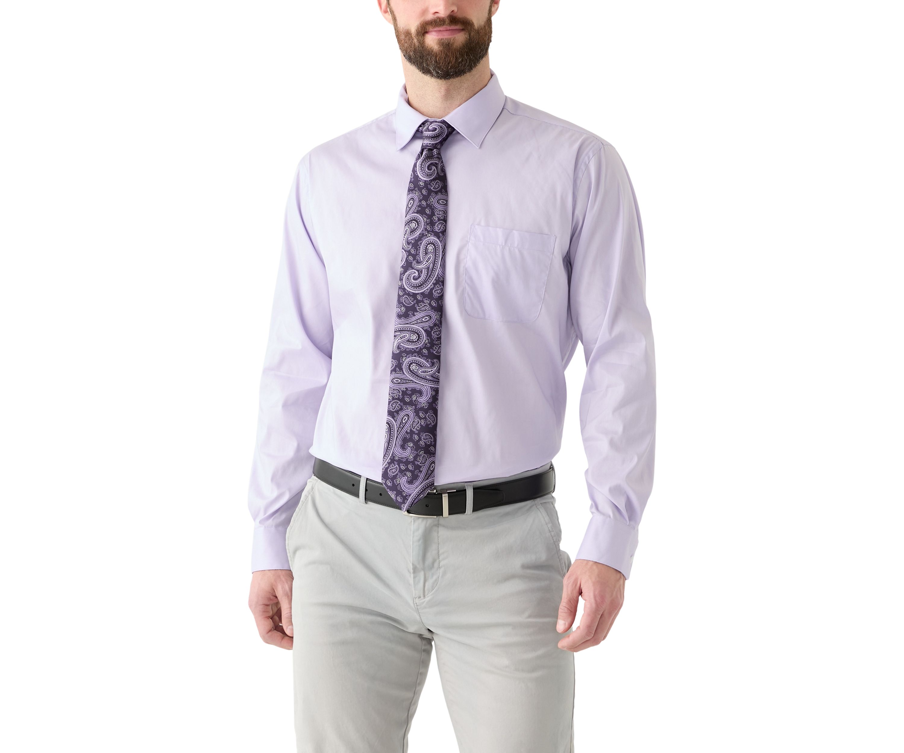 Printed Tie and Dress Shirt Set 