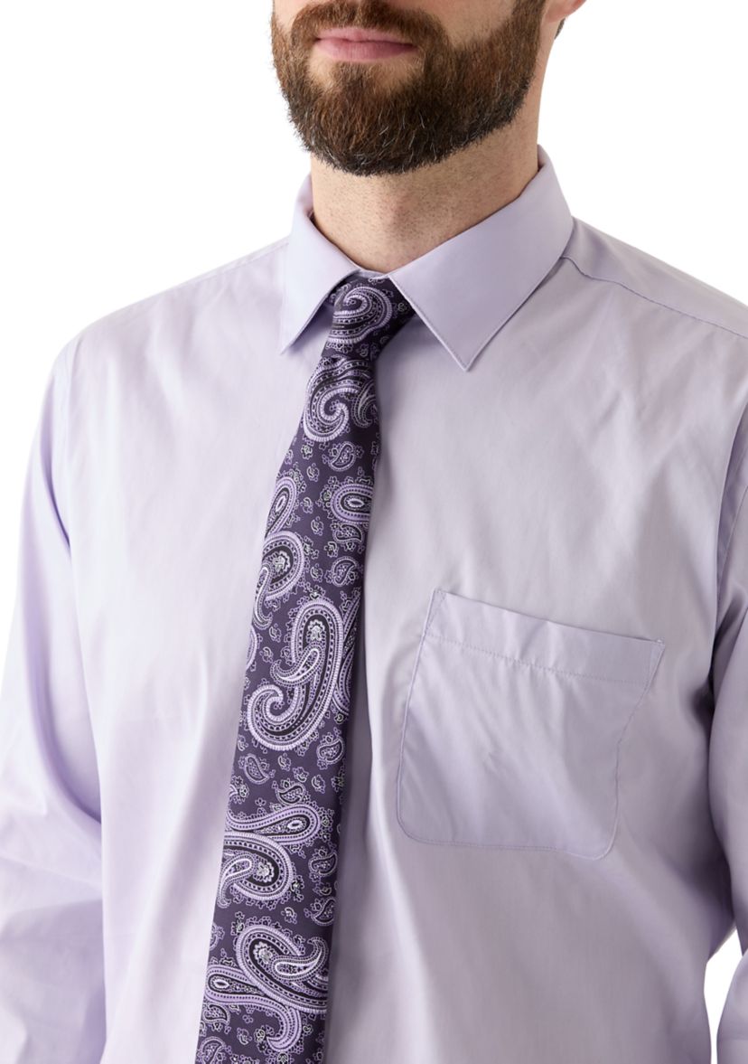 Printed Tie and Dress Shirt Set 