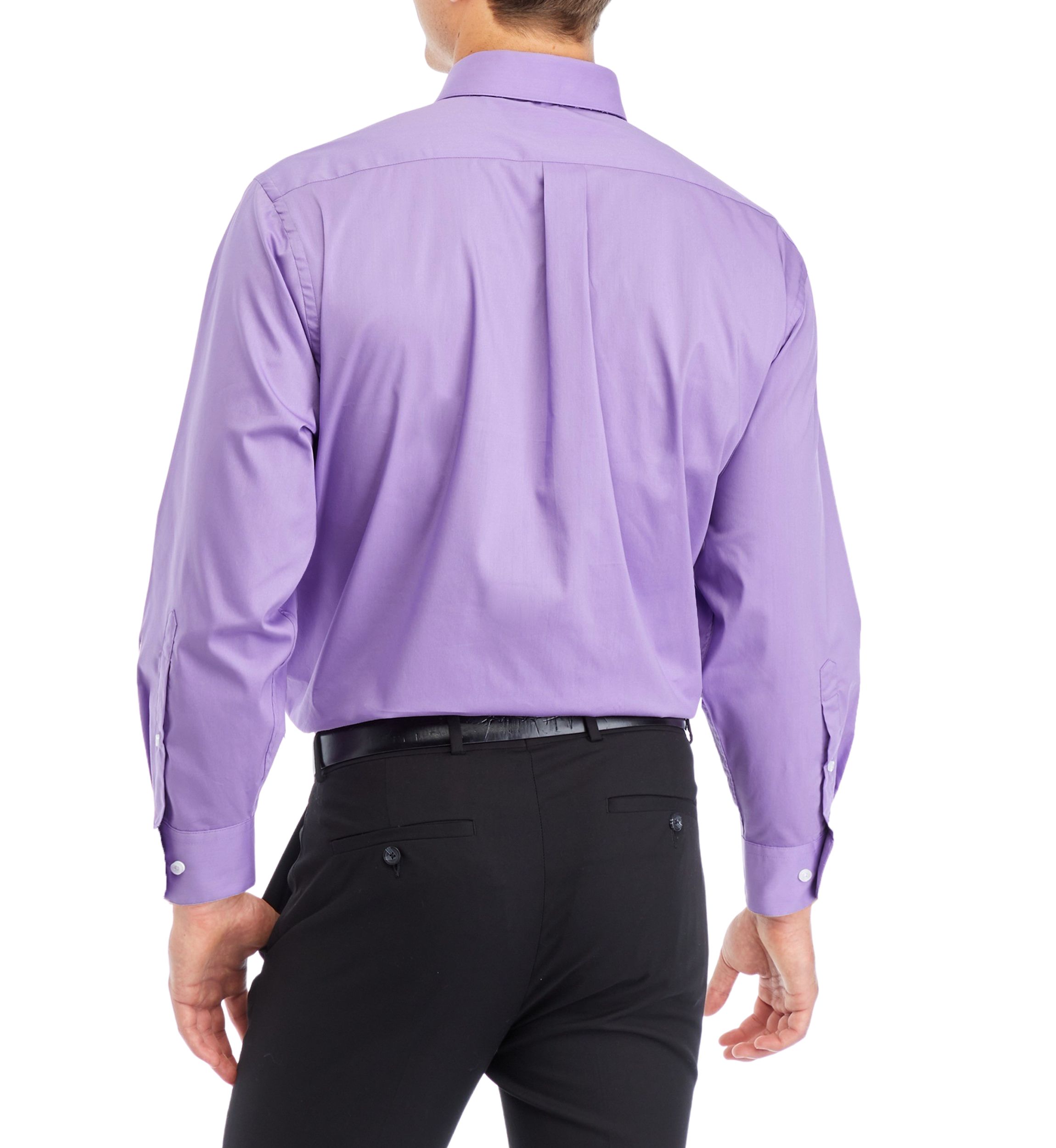 Regular Stretch 2 Piece Solid Shirt and Printed Tie Set