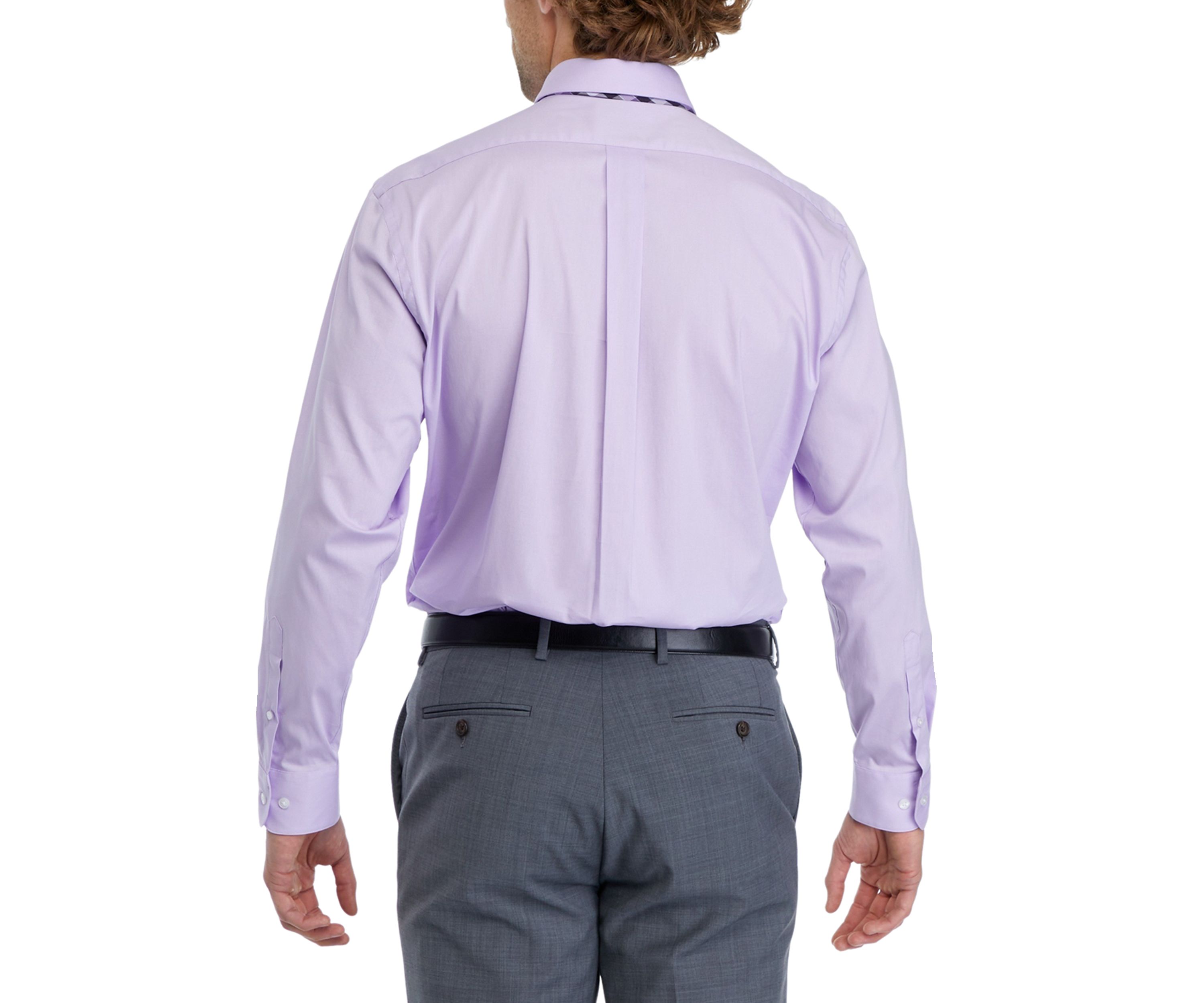 Stretch Solid Dress Shirt and Tie Set