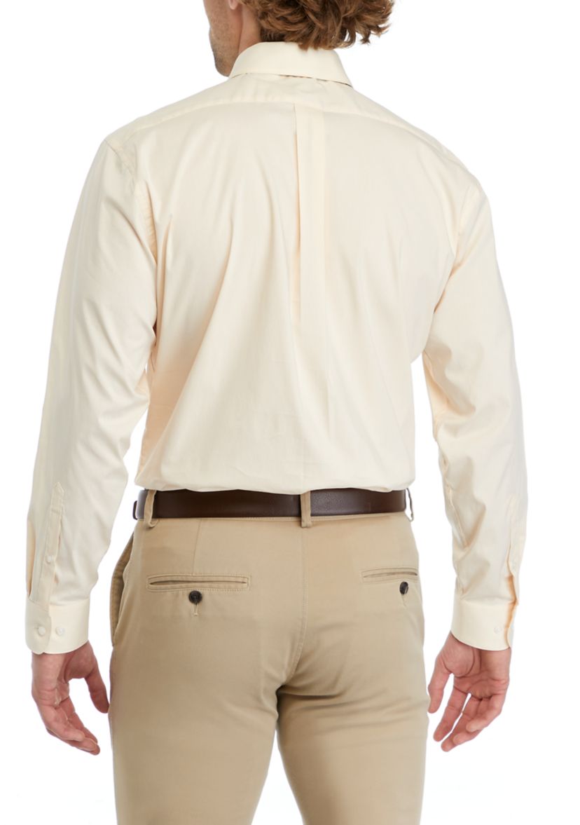 Stretch Solid Dress Shirt with Tie