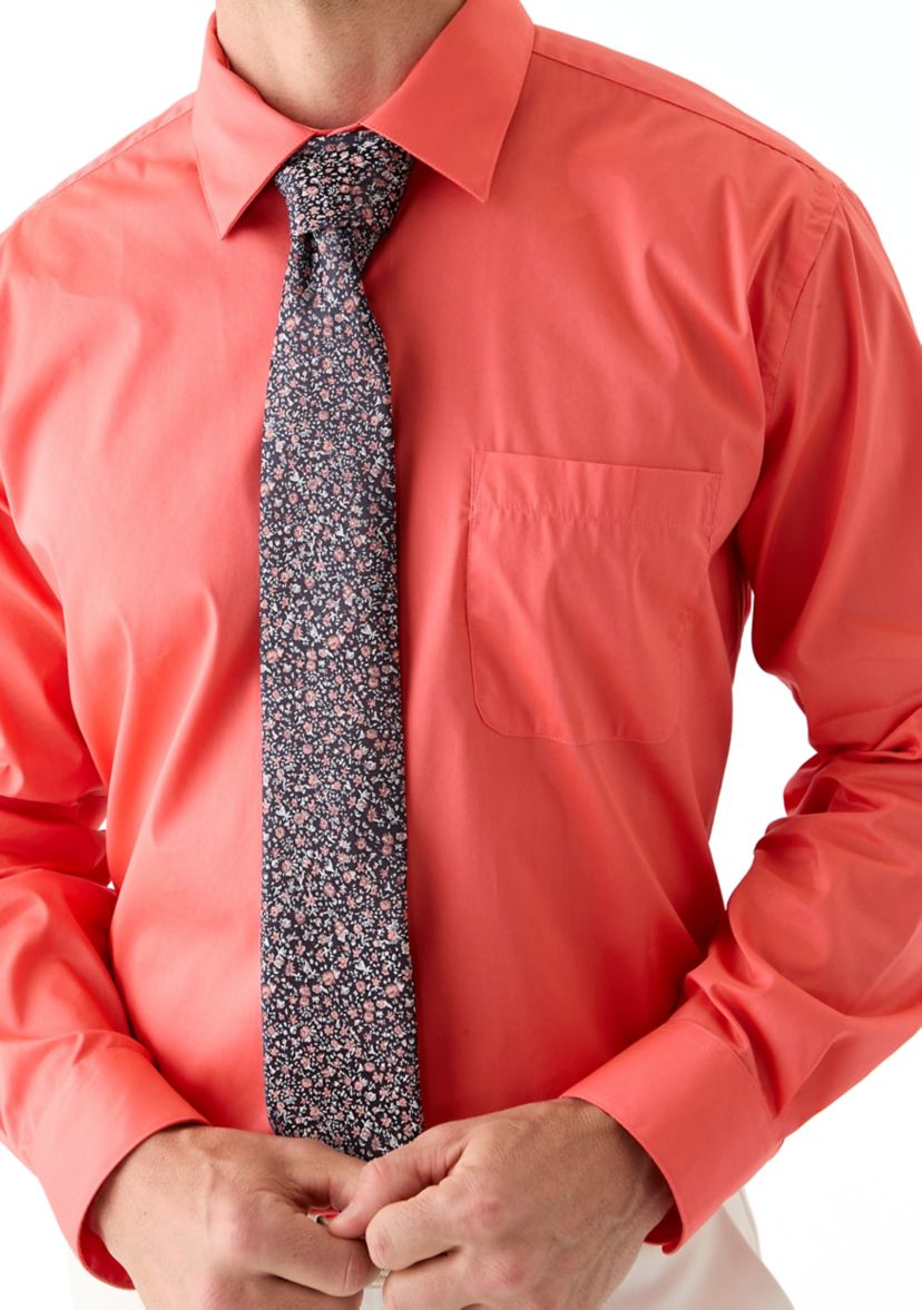Long Sleeve Button Down Shirt and Tie Boxed Set