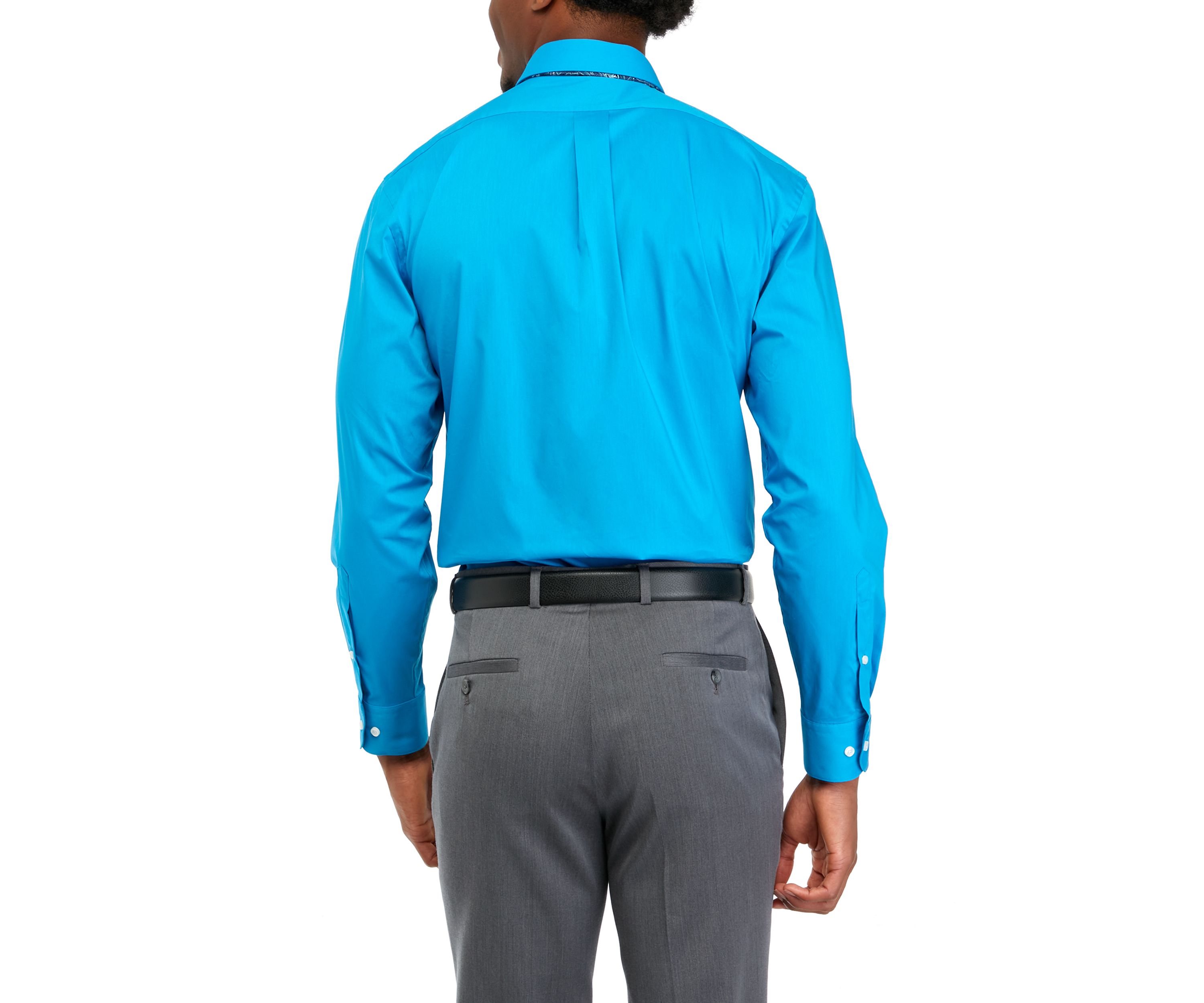 Stretch Solid Dress Shirt and Tie Set