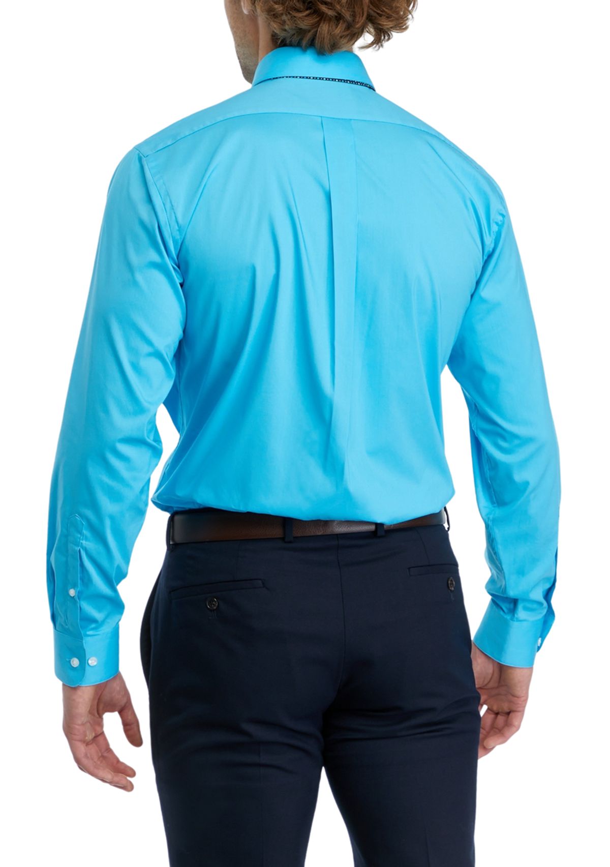 Stretch Solid Dress Shirt and Tie Set