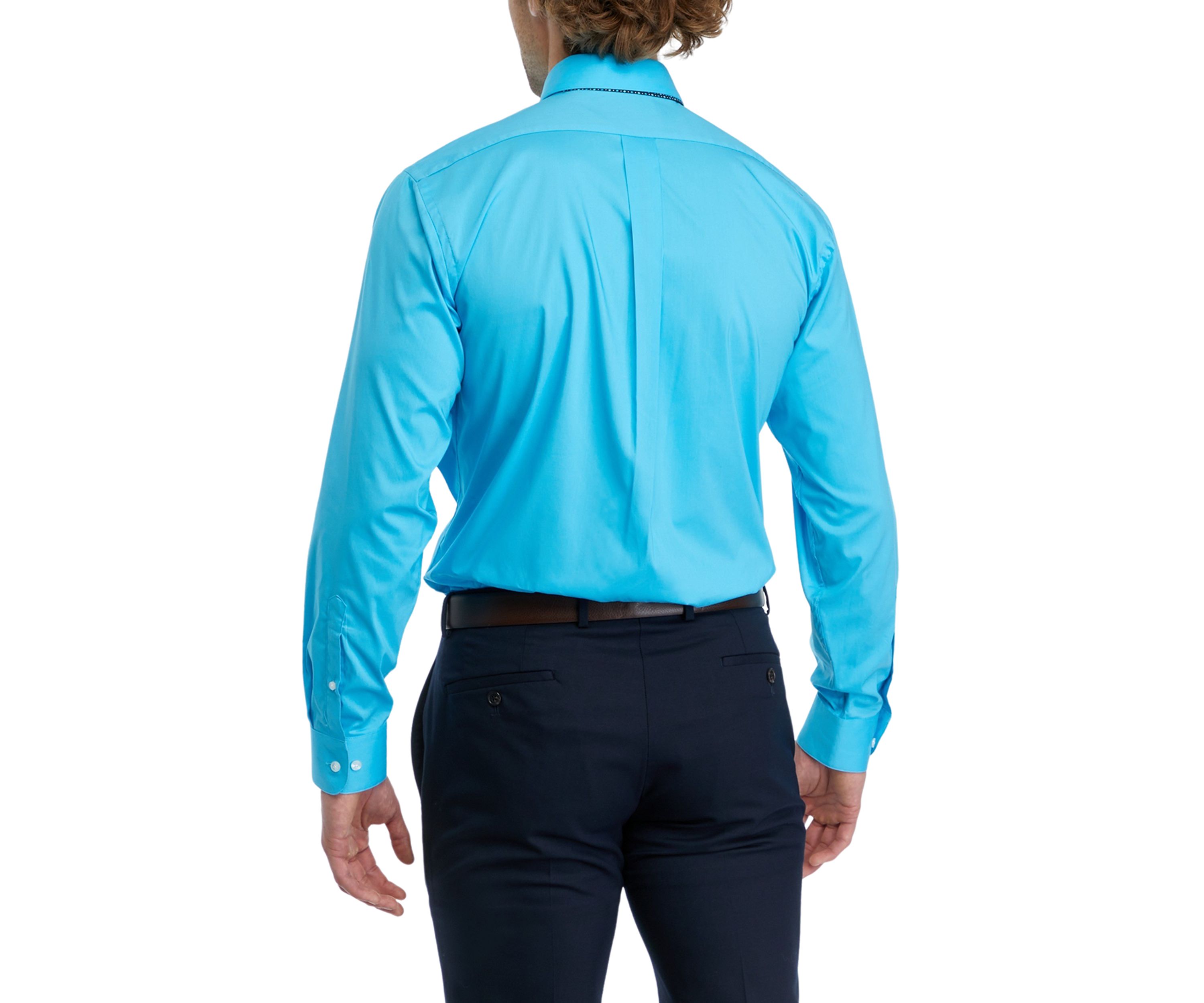 Stretch Solid Dress Shirt and Tie Set