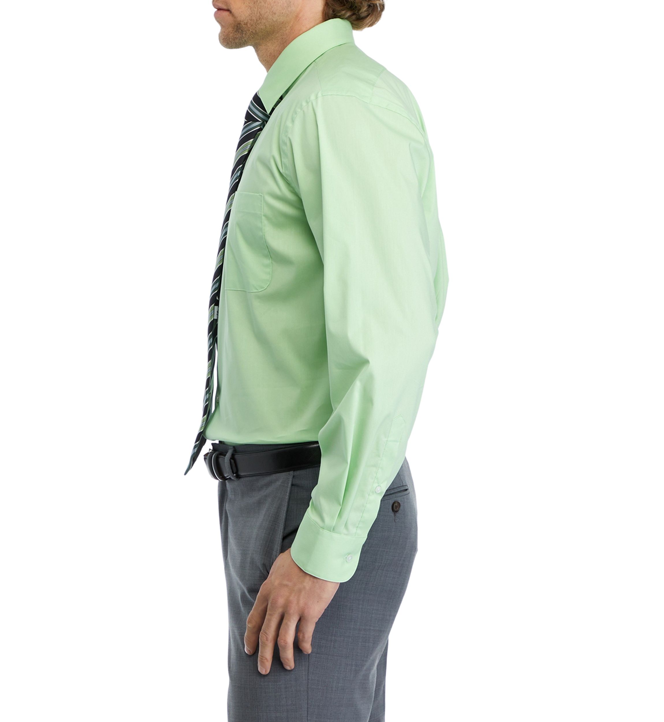 Solid Dress Shirt and Printed Tie Set 