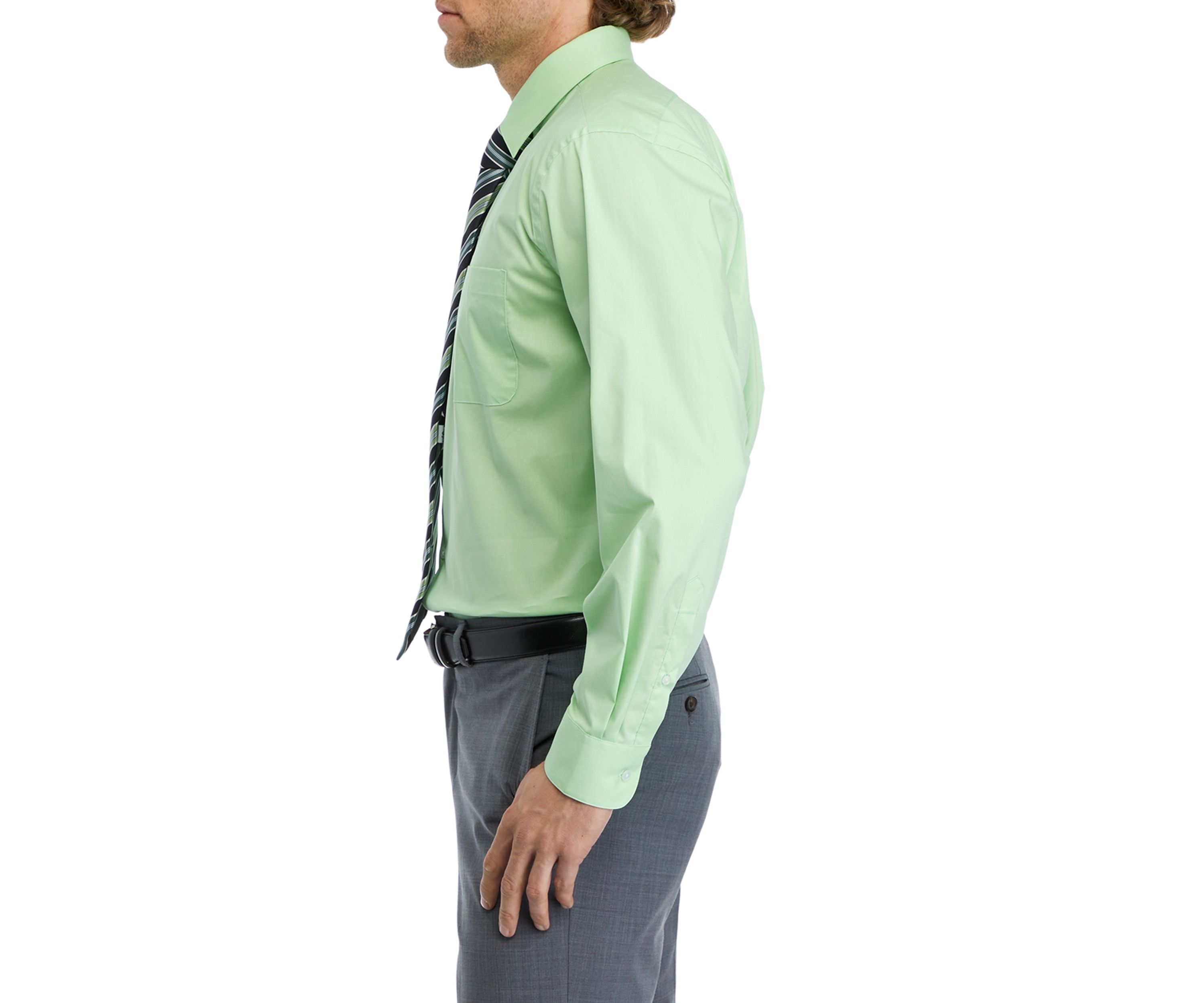 Solid Dress Shirt and Printed Tie Set 