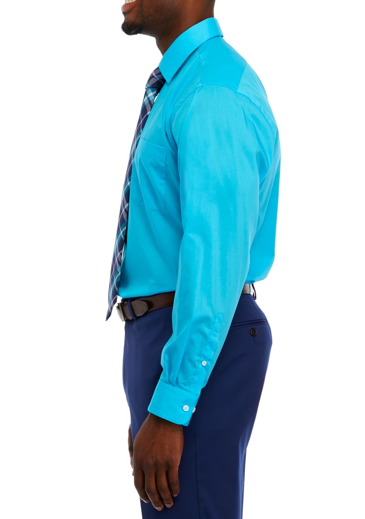 Stretch Solid Button Down Shirt