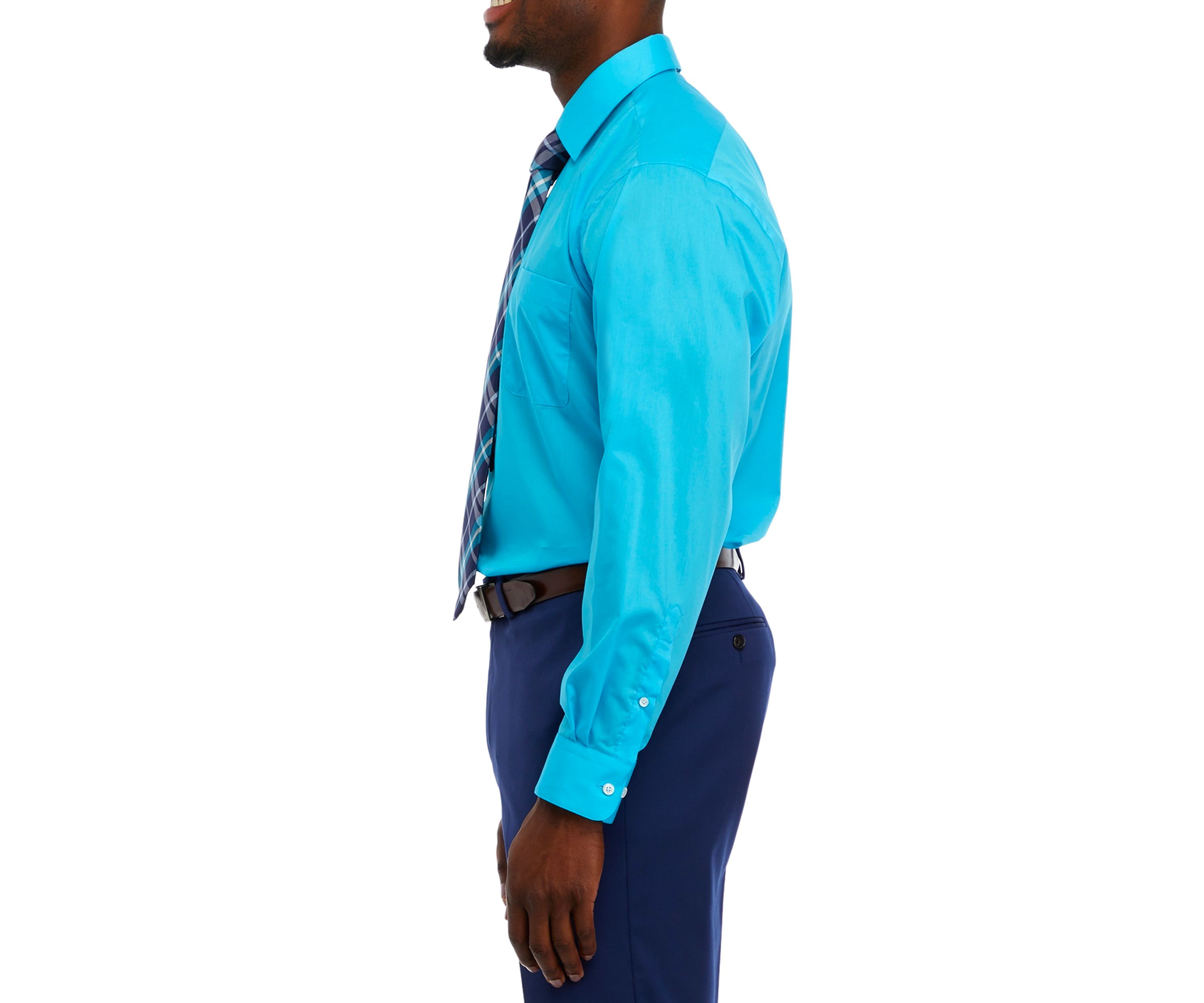 Stretch Solid Button Down Shirt