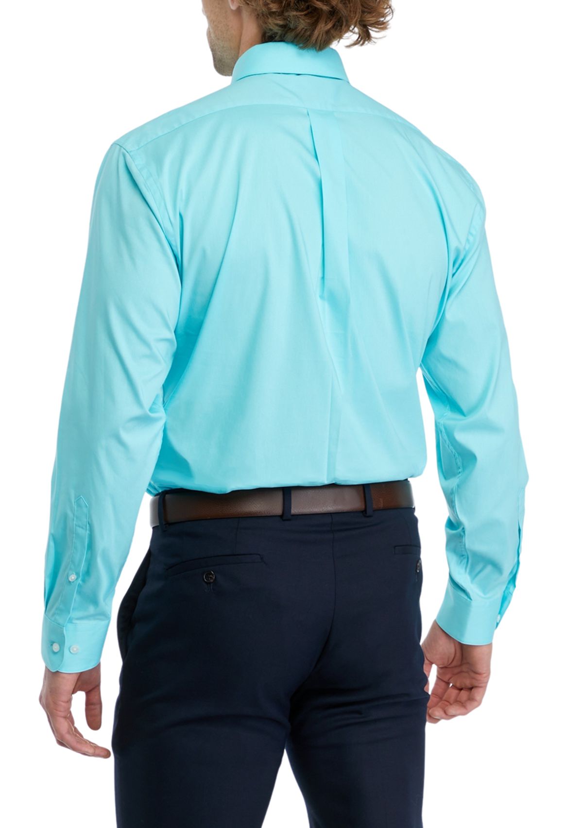 Stretch Solid Dress Shirt and Tie Set