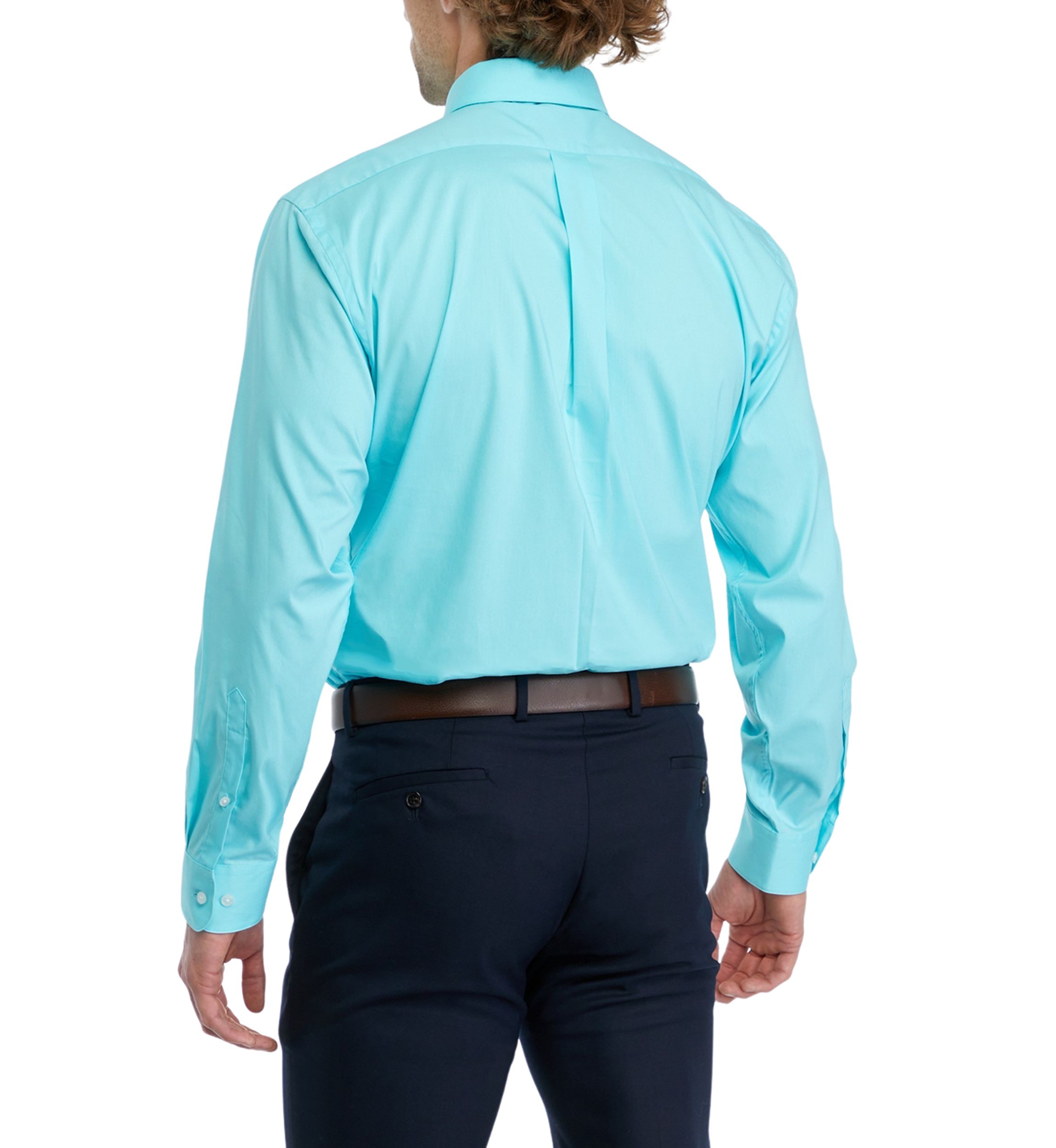 Stretch Solid Dress Shirt and Tie Set