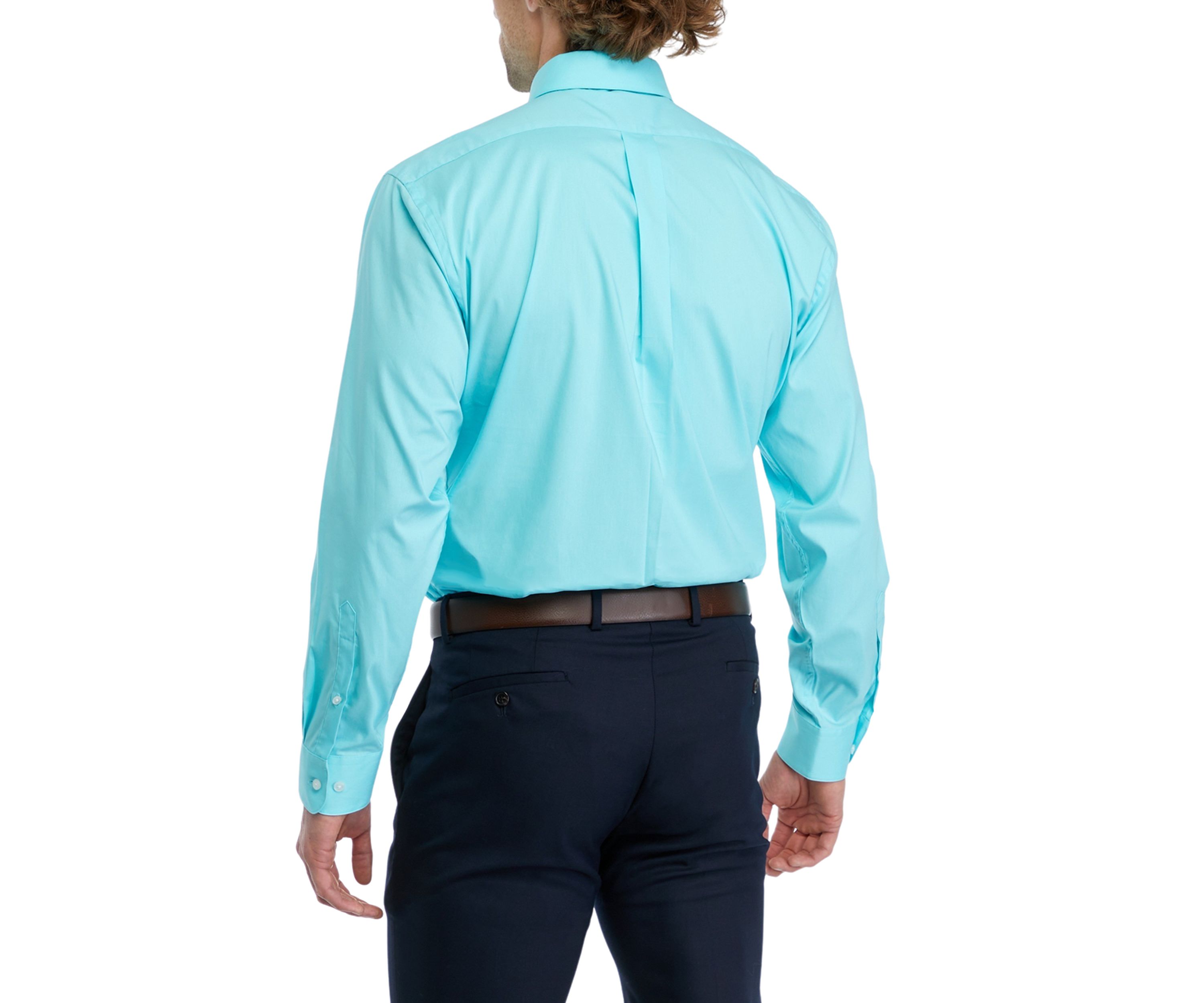 Stretch Solid Dress Shirt and Tie Set