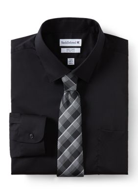 Saddlebred Men's Big & Tall Fashion Shirt and Tie Box Set