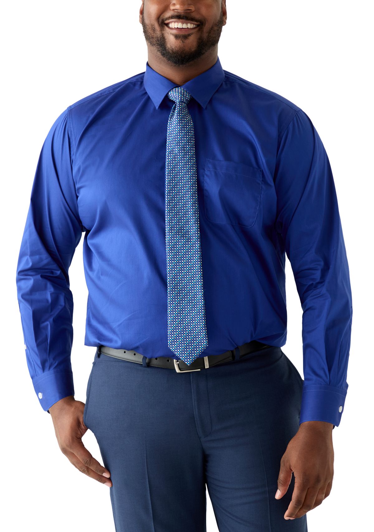 Fashion Dress Shirt with Printed Tie - Tall 