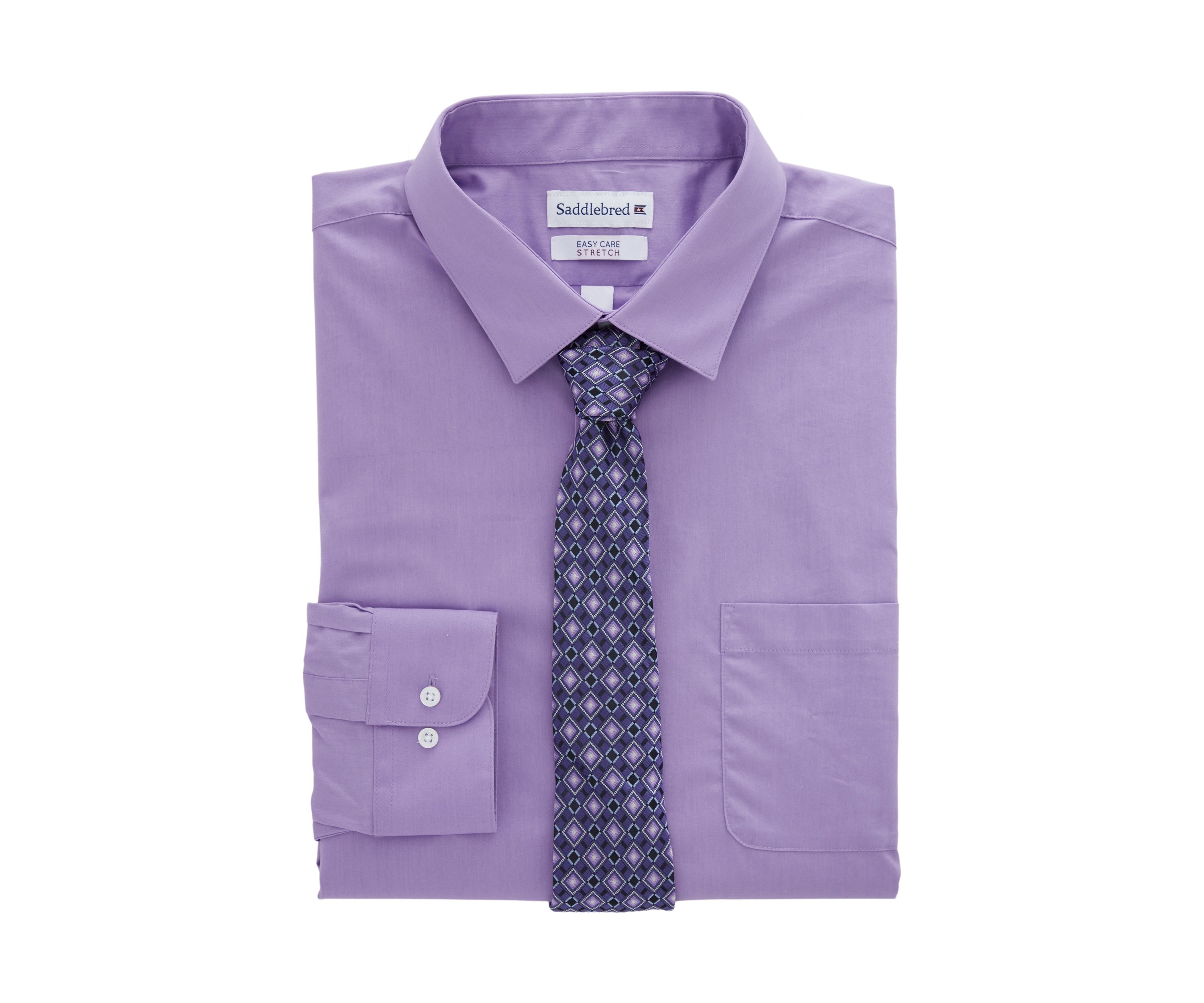 Big & Tall Dress Shirt and Tie Set 