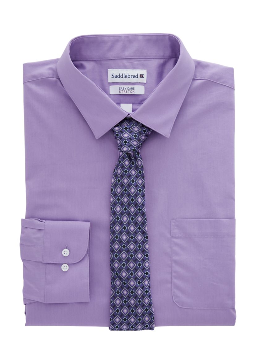 Big & Tall Dress Shirt and Tie Set 