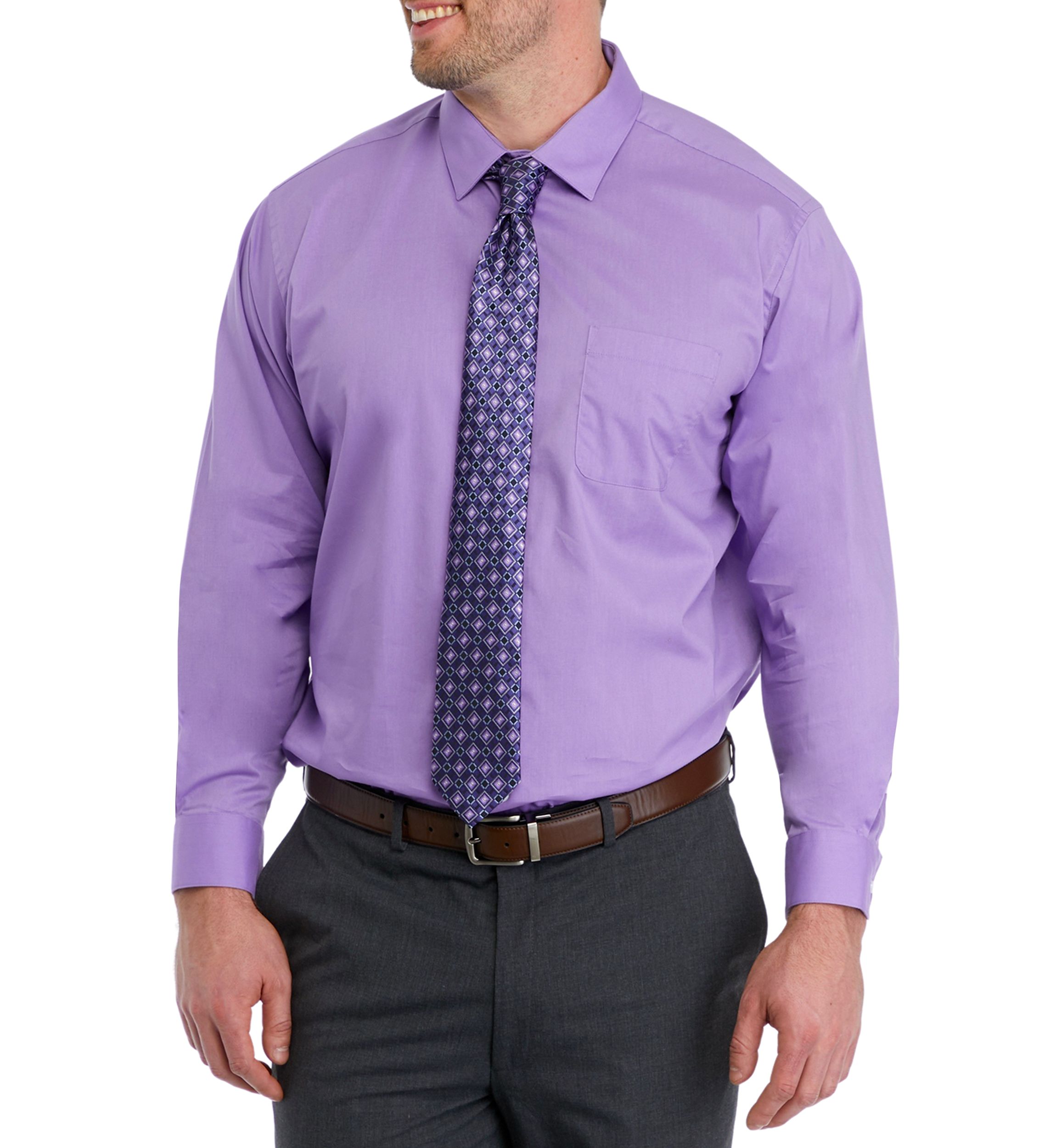 Big & Tall Dress Shirt and Tie Set 