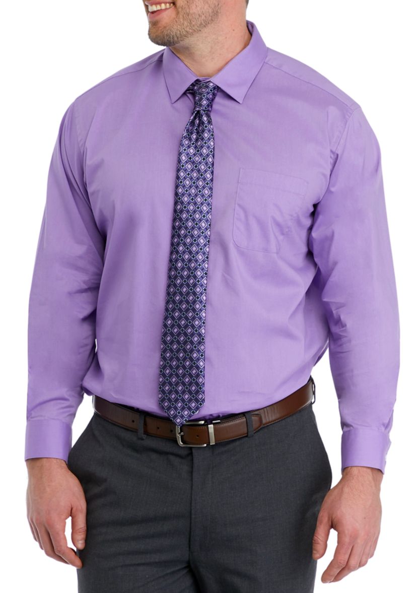 Big & Tall Dress Shirt and Tie Set 