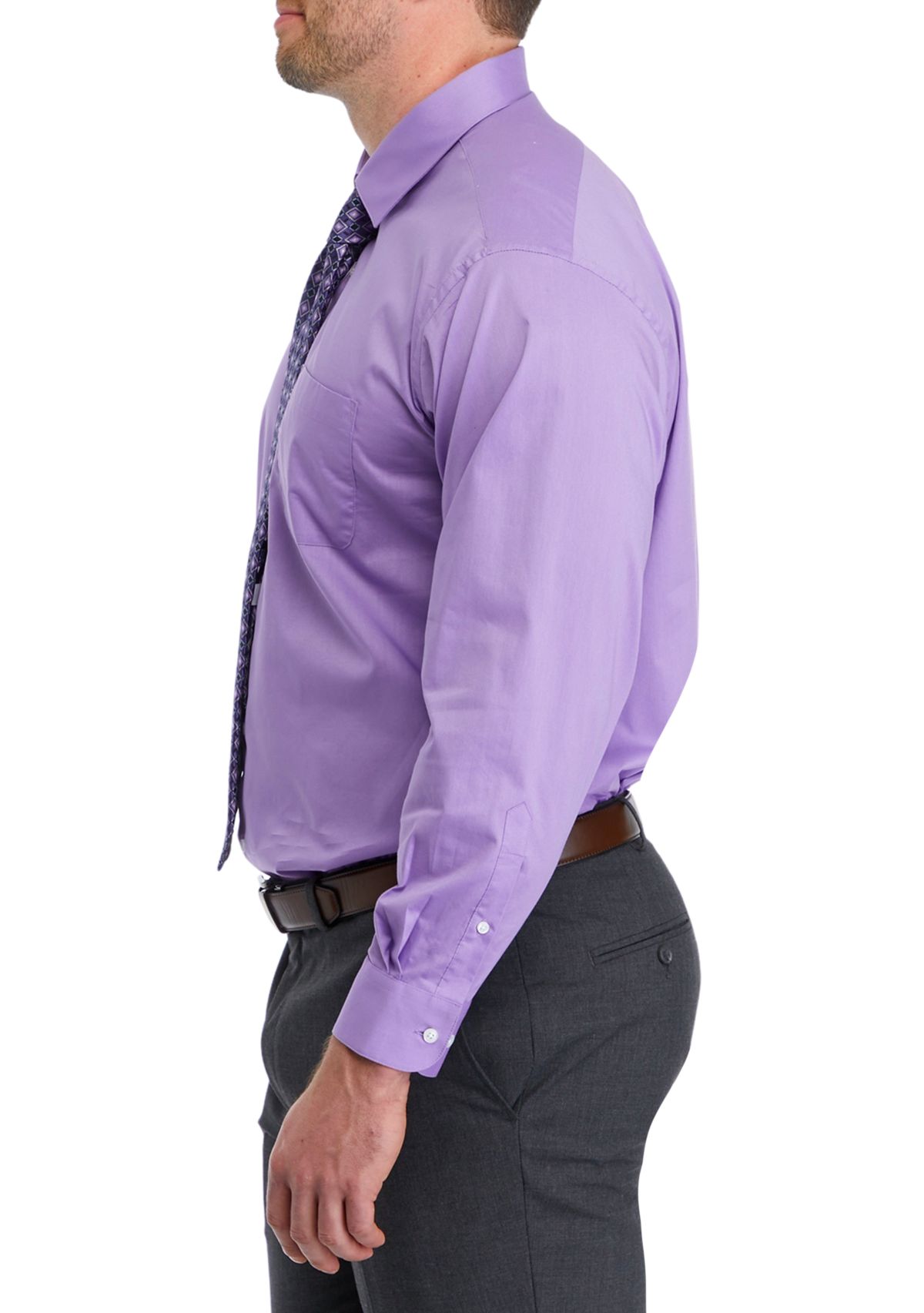 Big & Tall Dress Shirt and Tie Set 