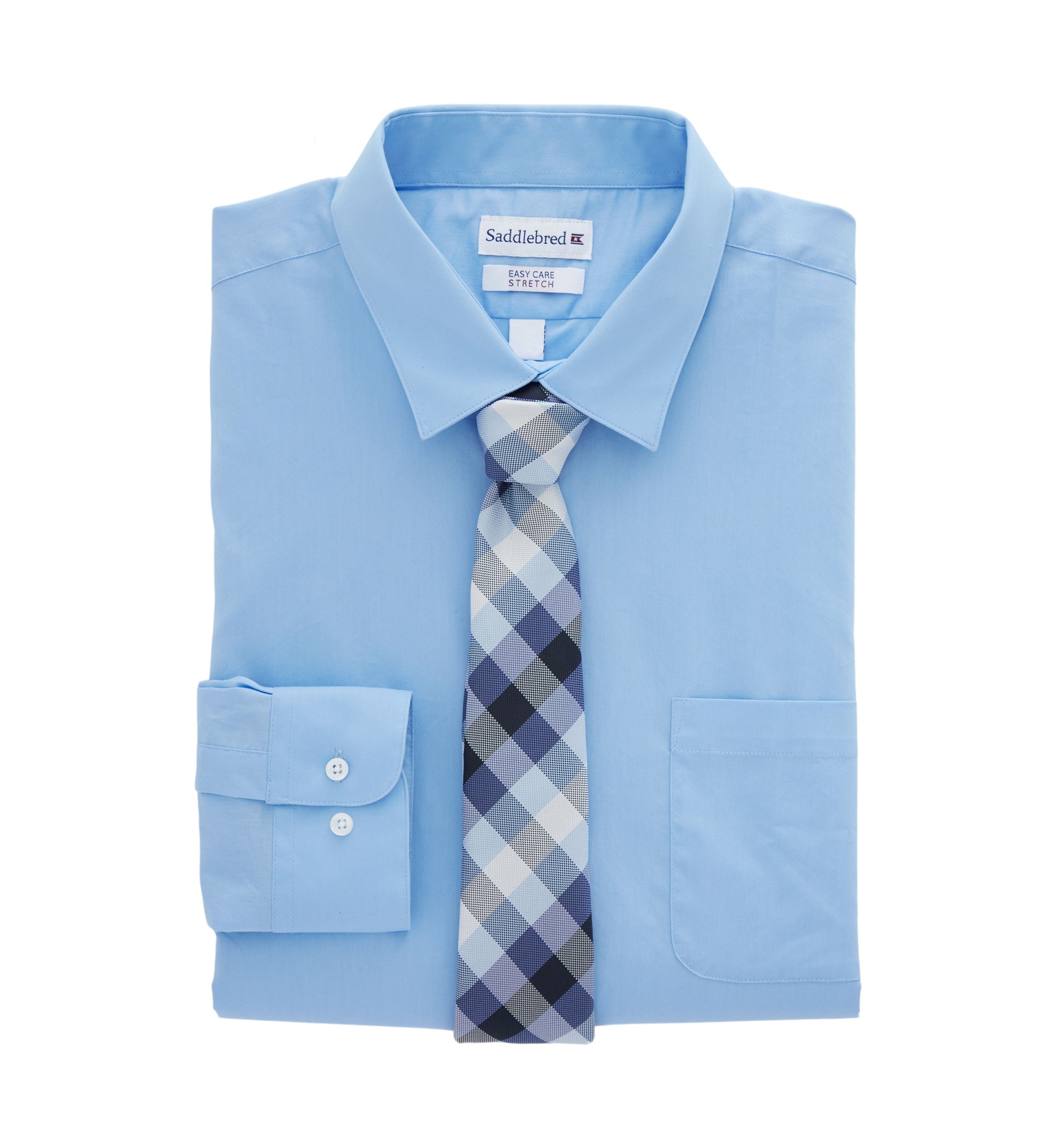 Big & Tall Dress Shirt and Printed Tie Set 